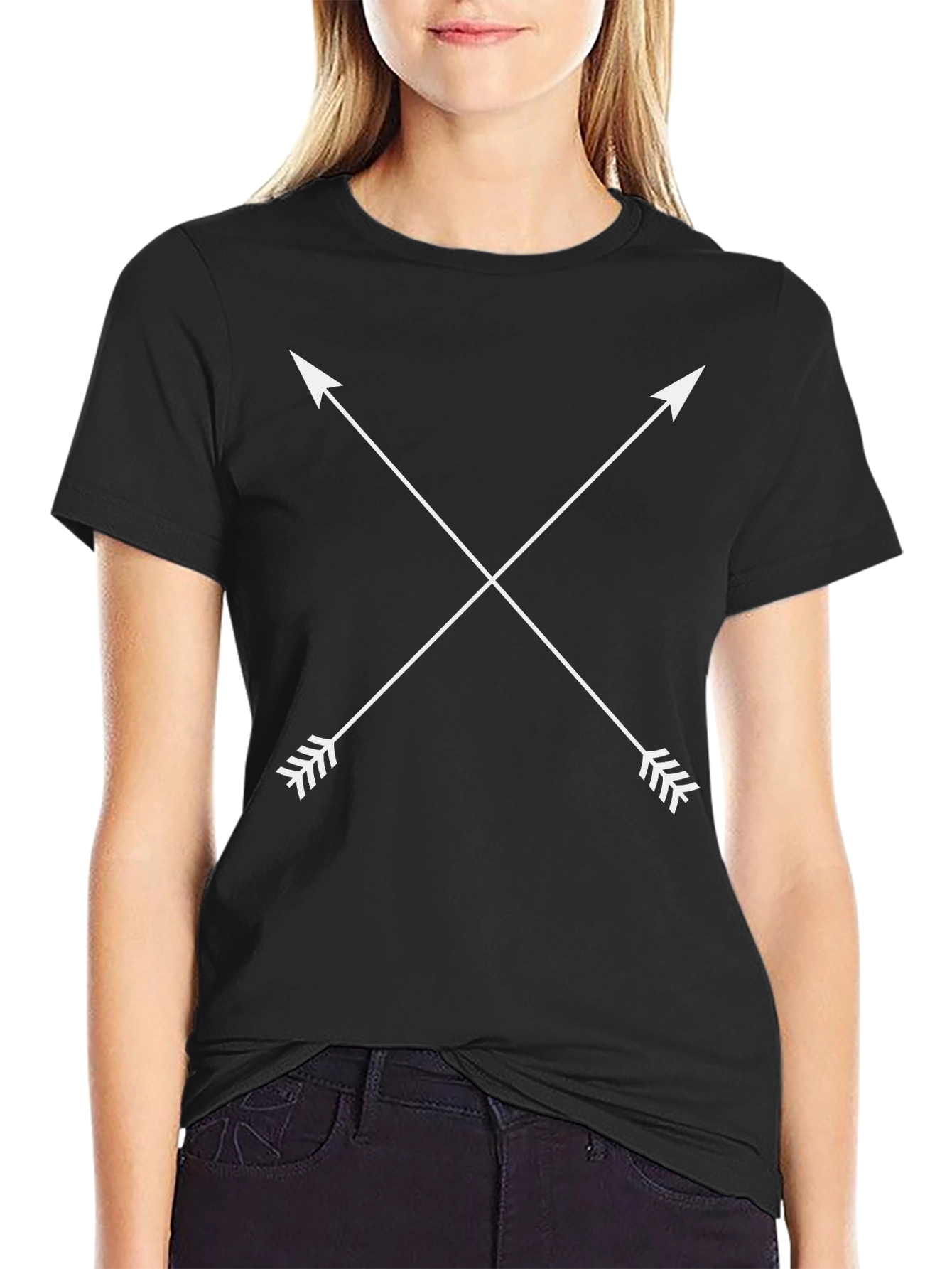 Crossed Arrows Graphic Black Tee