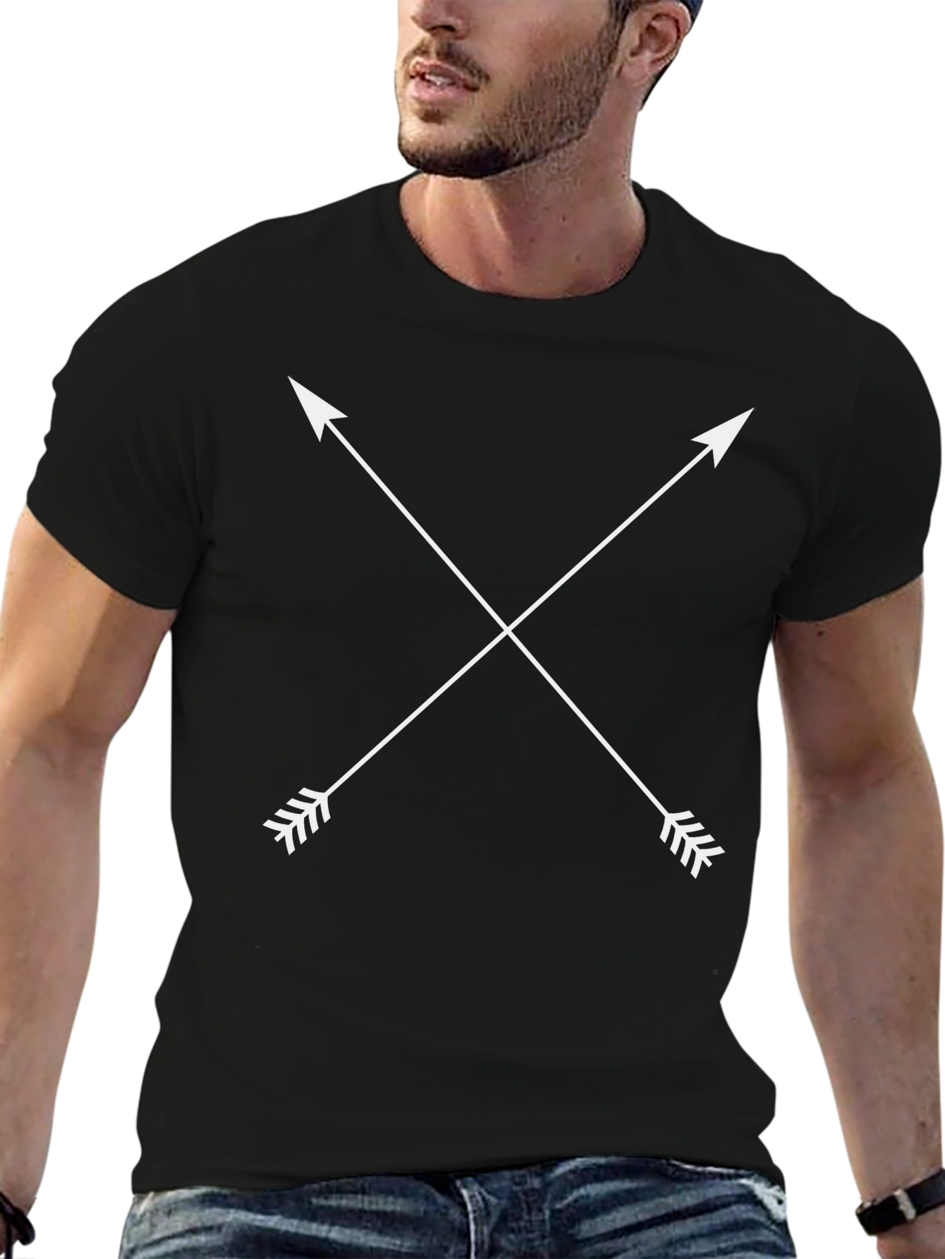 Crossed Arrows Graphic Black Tee