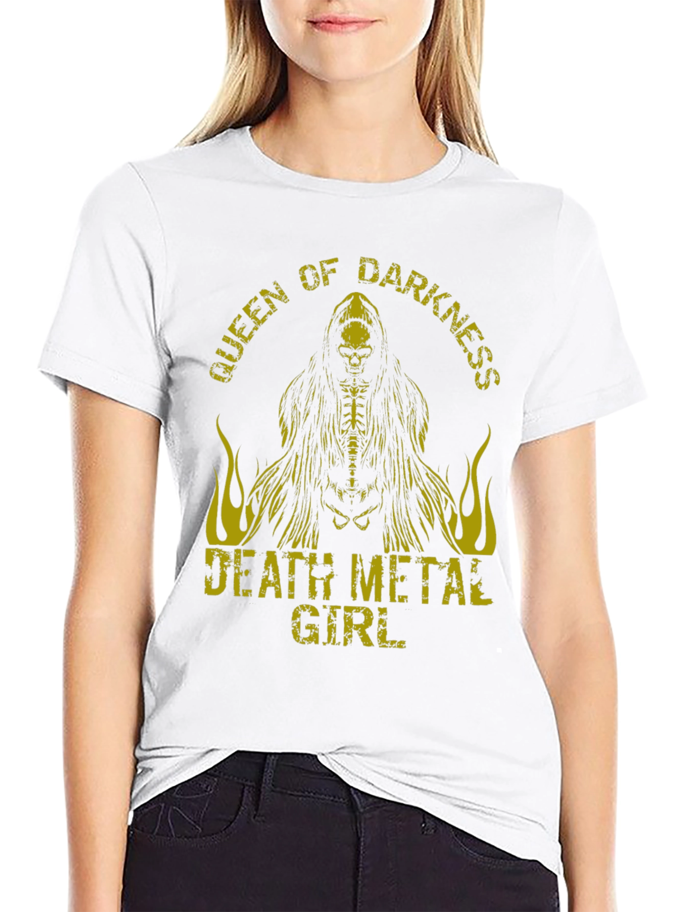 Queen of Darkness Death Metal Girl Graphic Tee