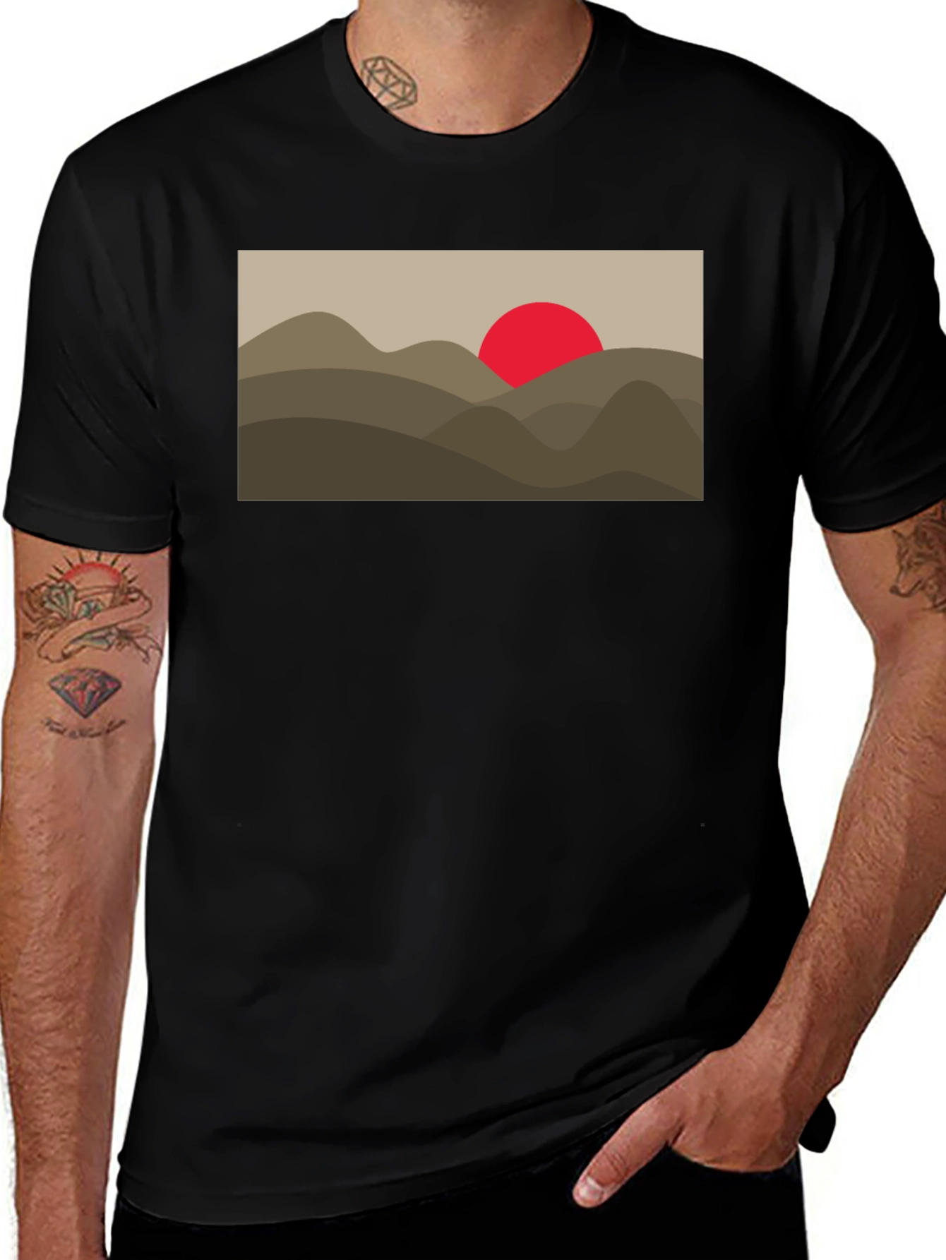 Sunrise Mountain Graphic Tee - Black