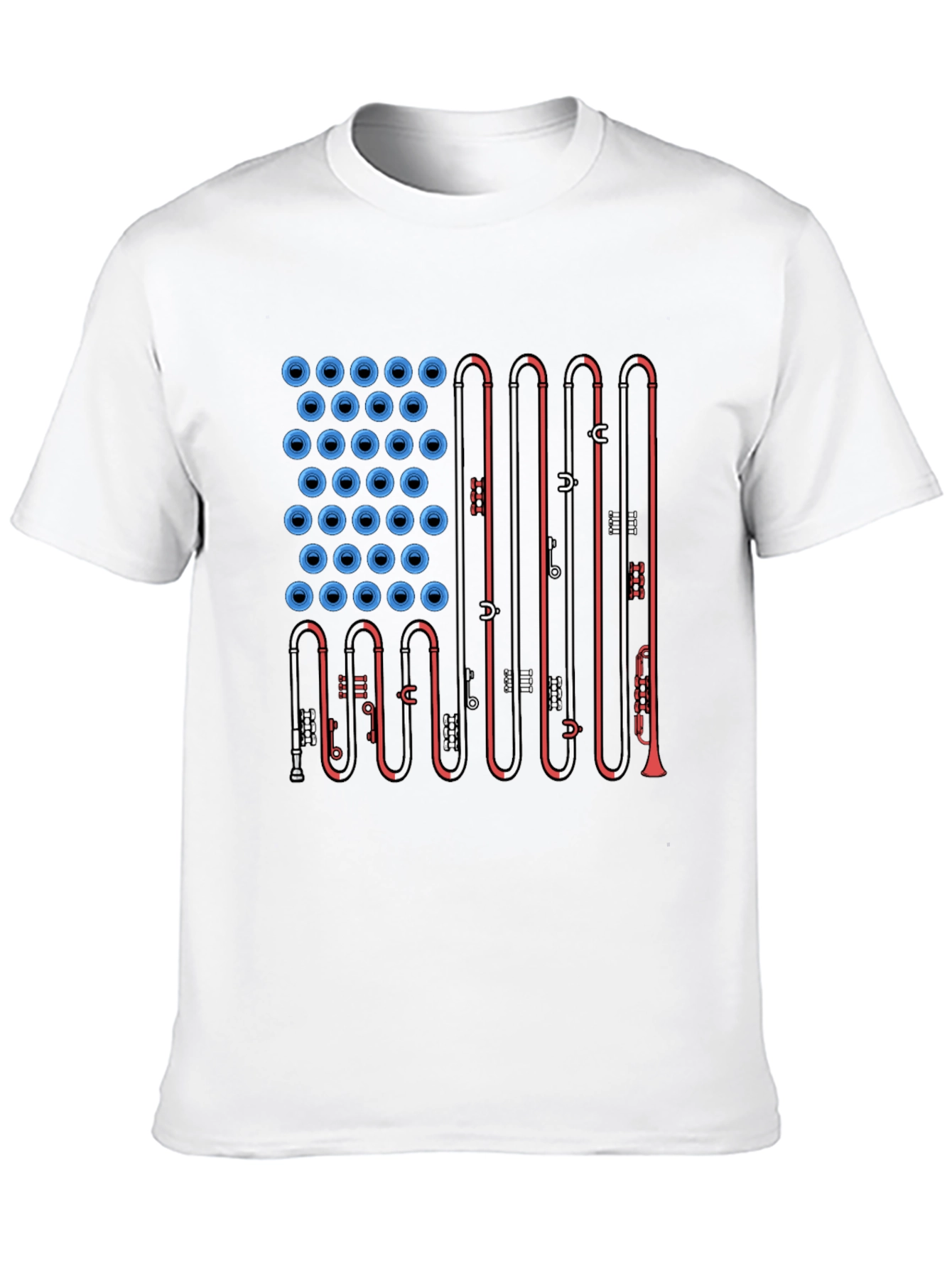 American Flag Trombone Music T-Shirt