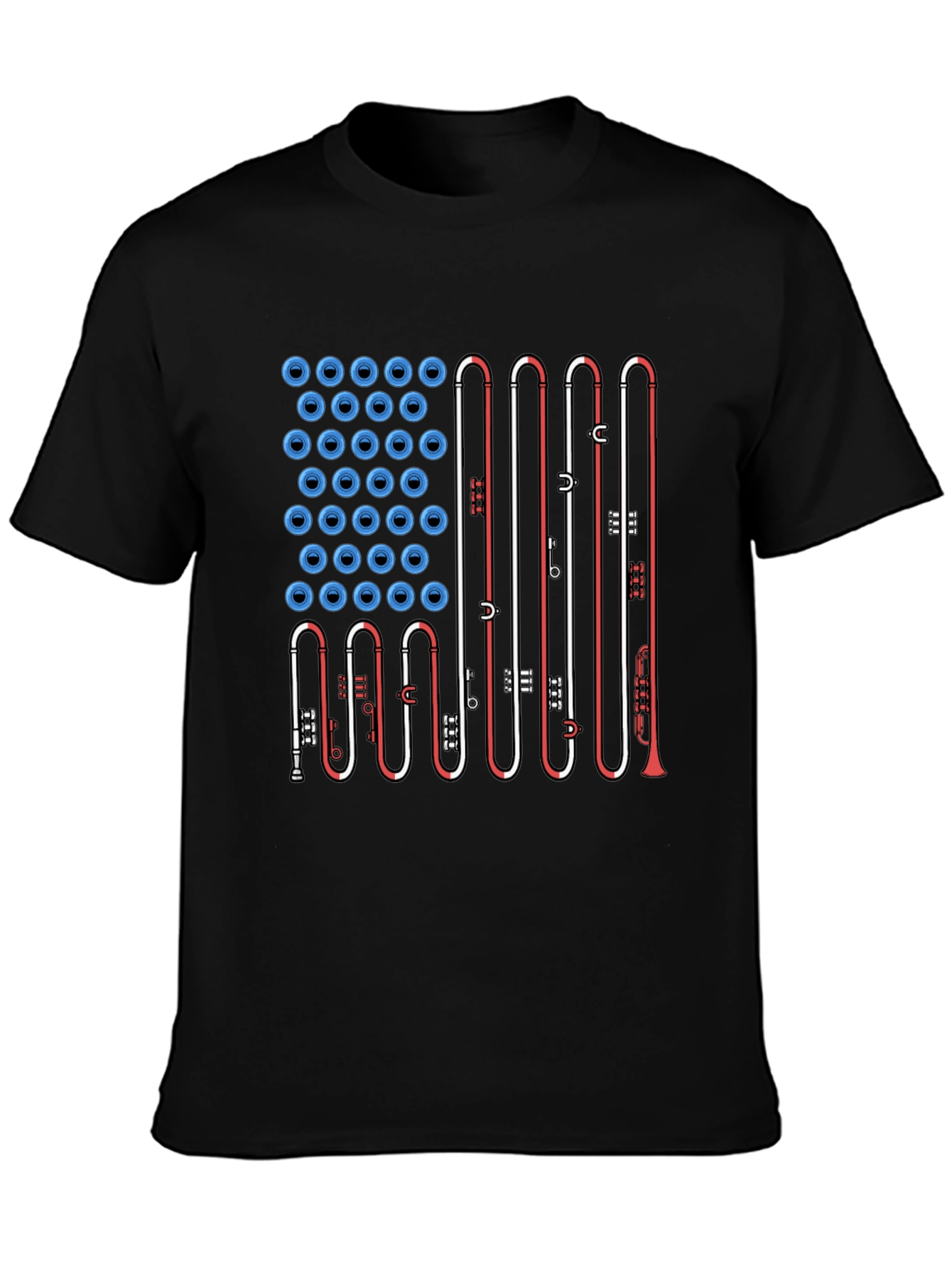 American Flag Trombone Music T-Shirt