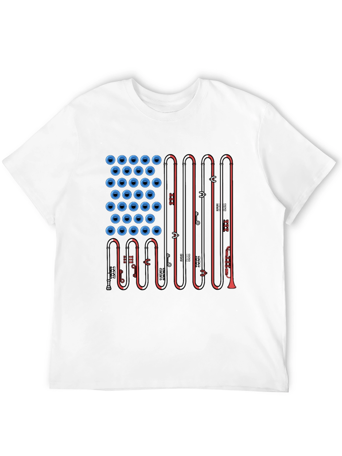 American Flag Trombone Music T-Shirt