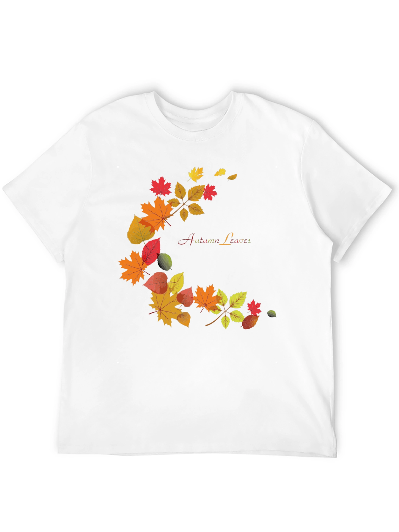 Autumn Leaves Graphic Black T-Shirt
