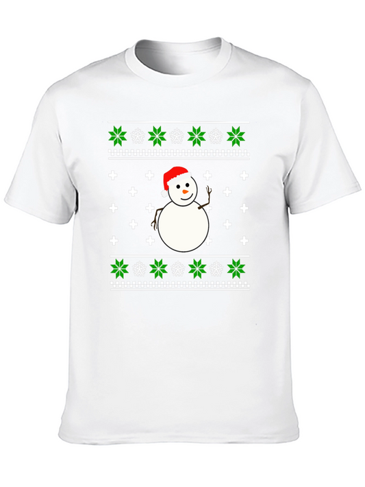 Festive Snowman Graphic Tee - Holiday Cheer