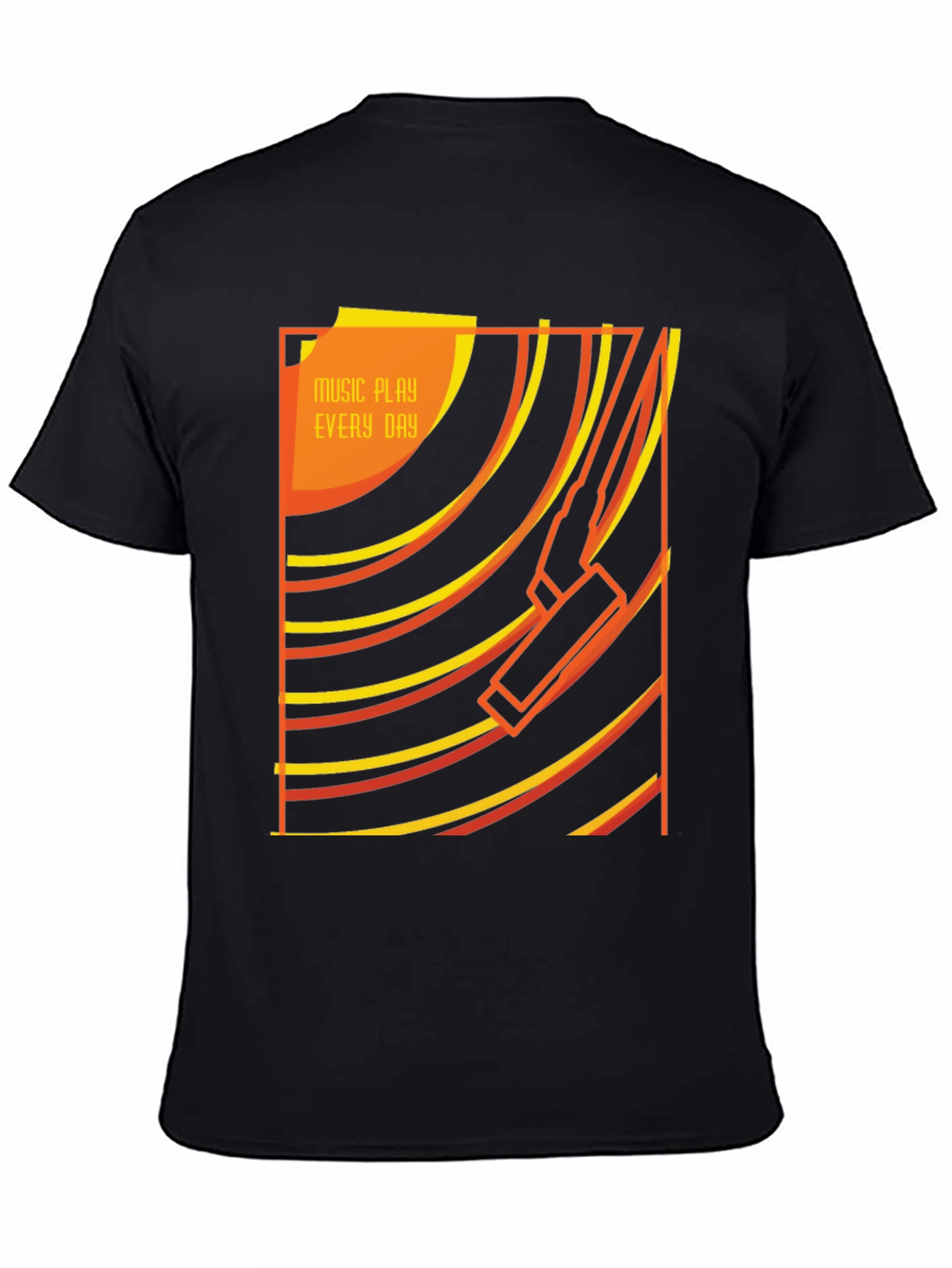Retro Music Player Black T-Shirt