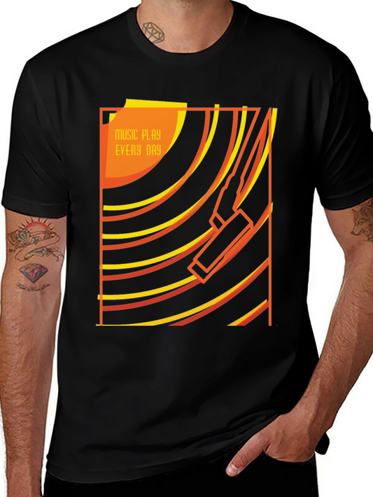 Retro Music Player Black T-Shirt