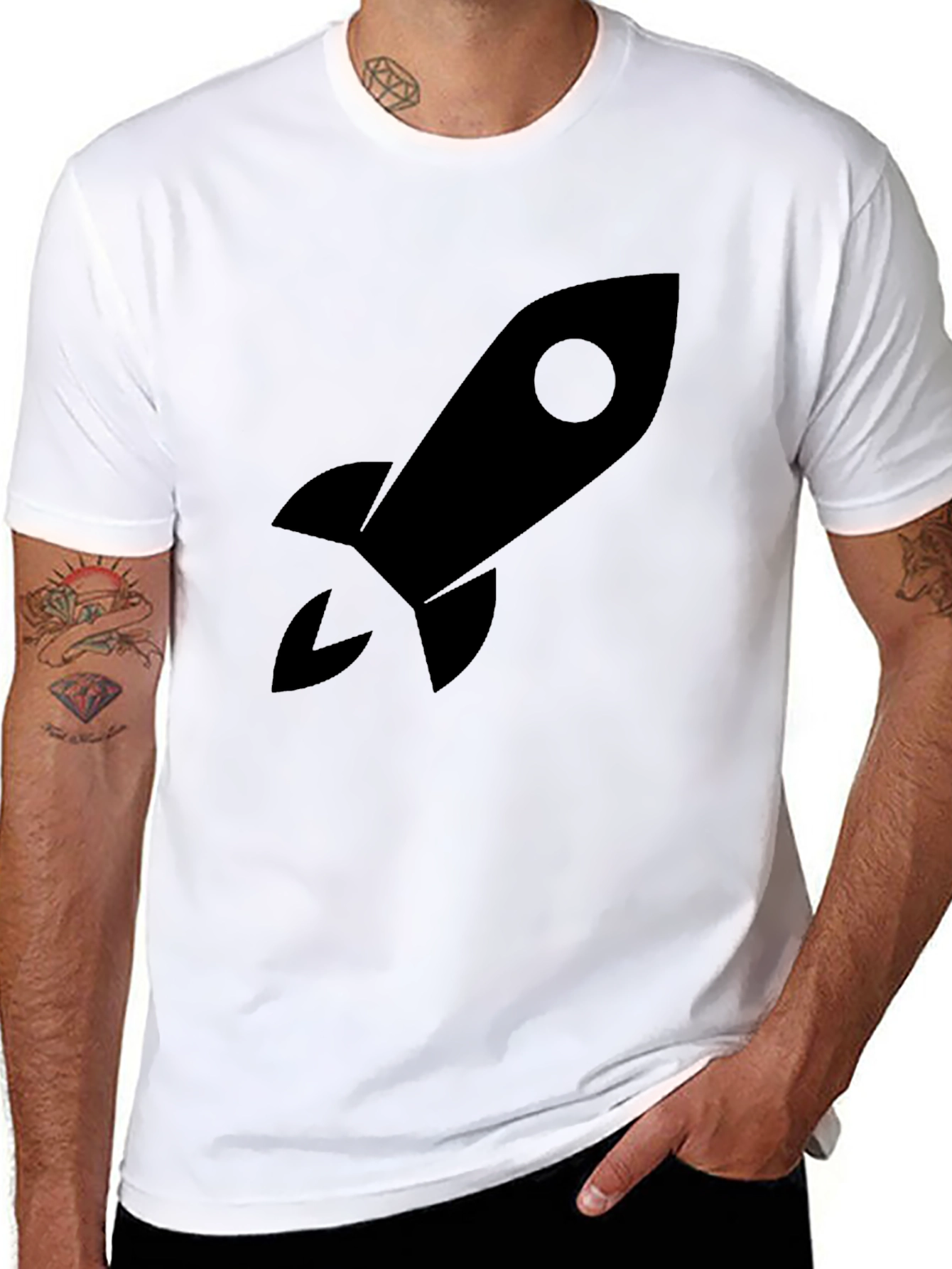Black Rocket Graphic Tee - Blast Off in Style!