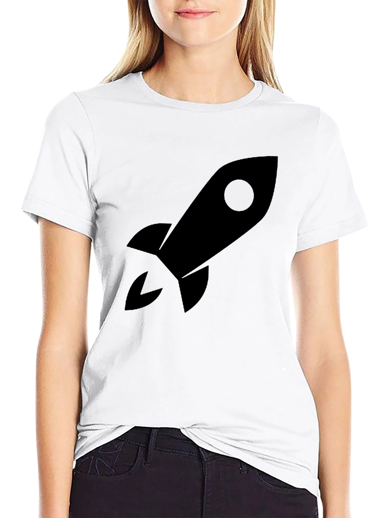 Black Rocket Graphic Tee - Blast Off in Style!