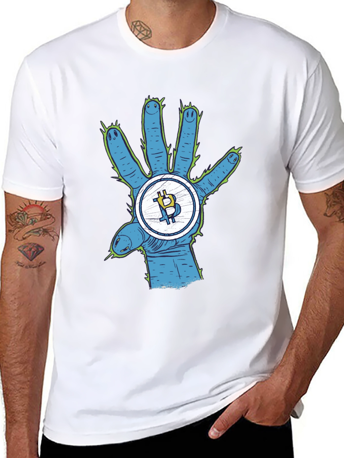 Bitcoin Alien Hand T-Shirt - Crypto Tee