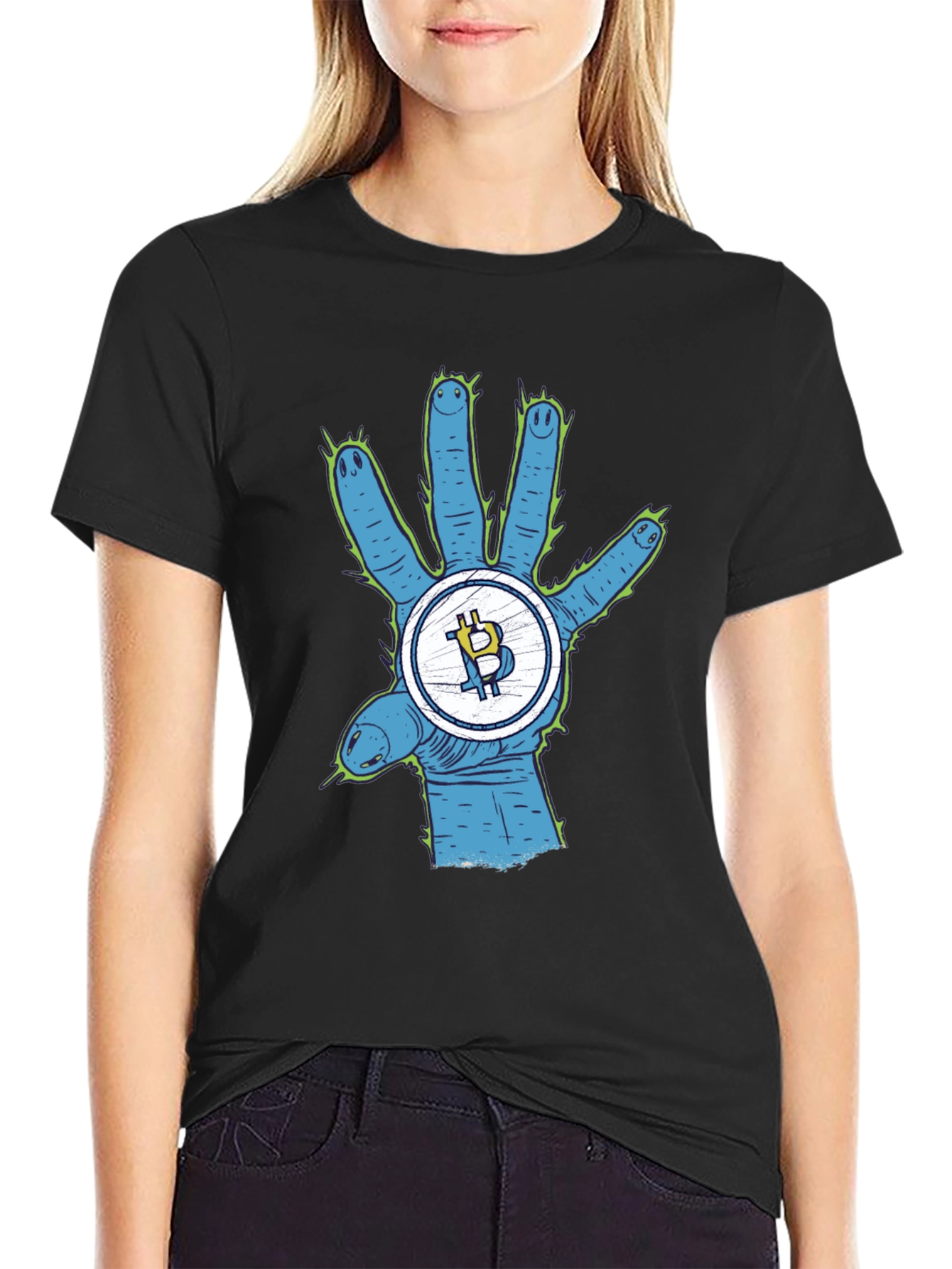 Bitcoin Alien Hand T-Shirt - Crypto Tee