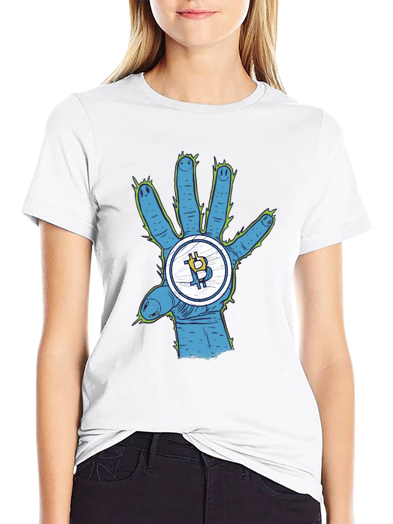 Bitcoin Alien Hand T-Shirt - Crypto Tee