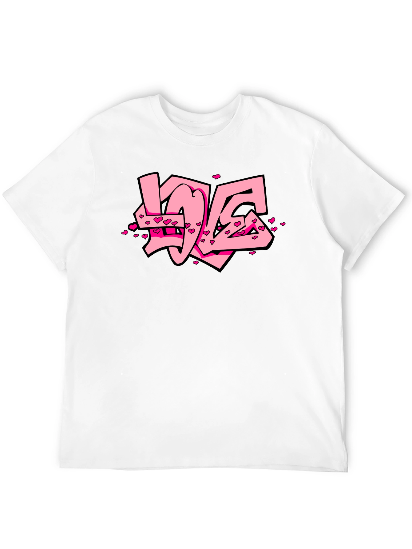 Love Graffiti Black T-Shirt Valentines Day Gift