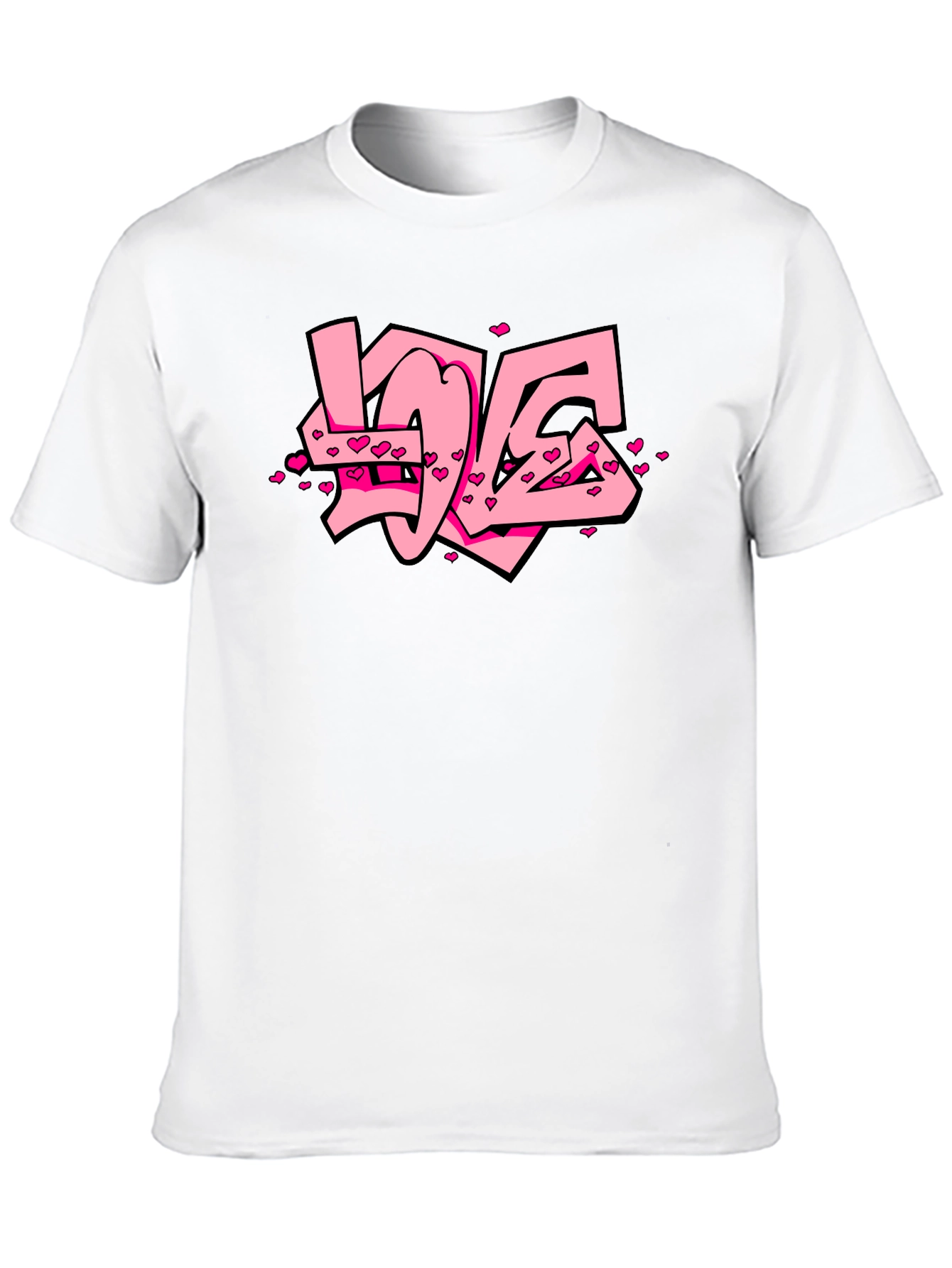 Love Graffiti Black T-Shirt Valentines Day Gift