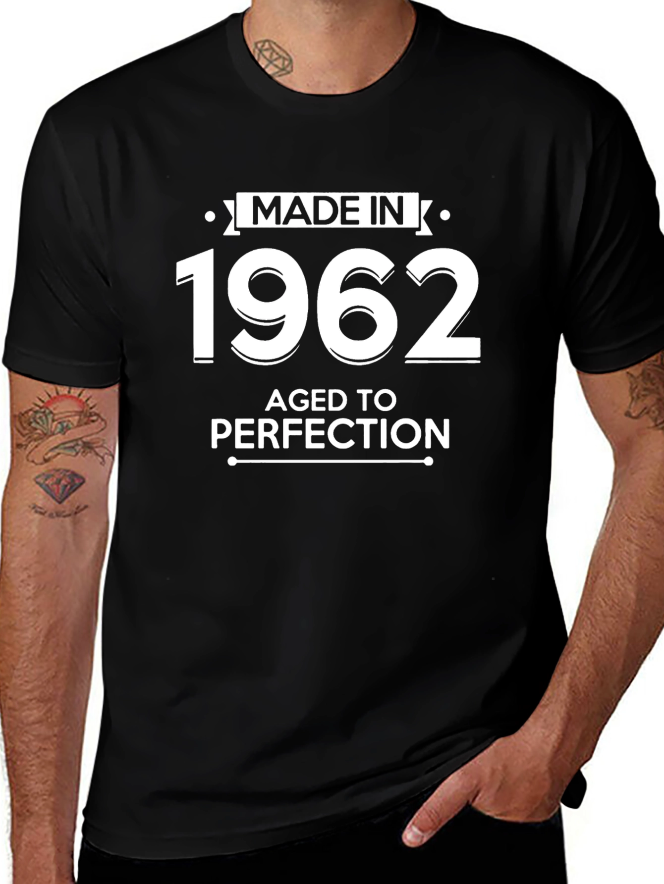 Made in 1962 Aged to Perfection Black T-Shirt