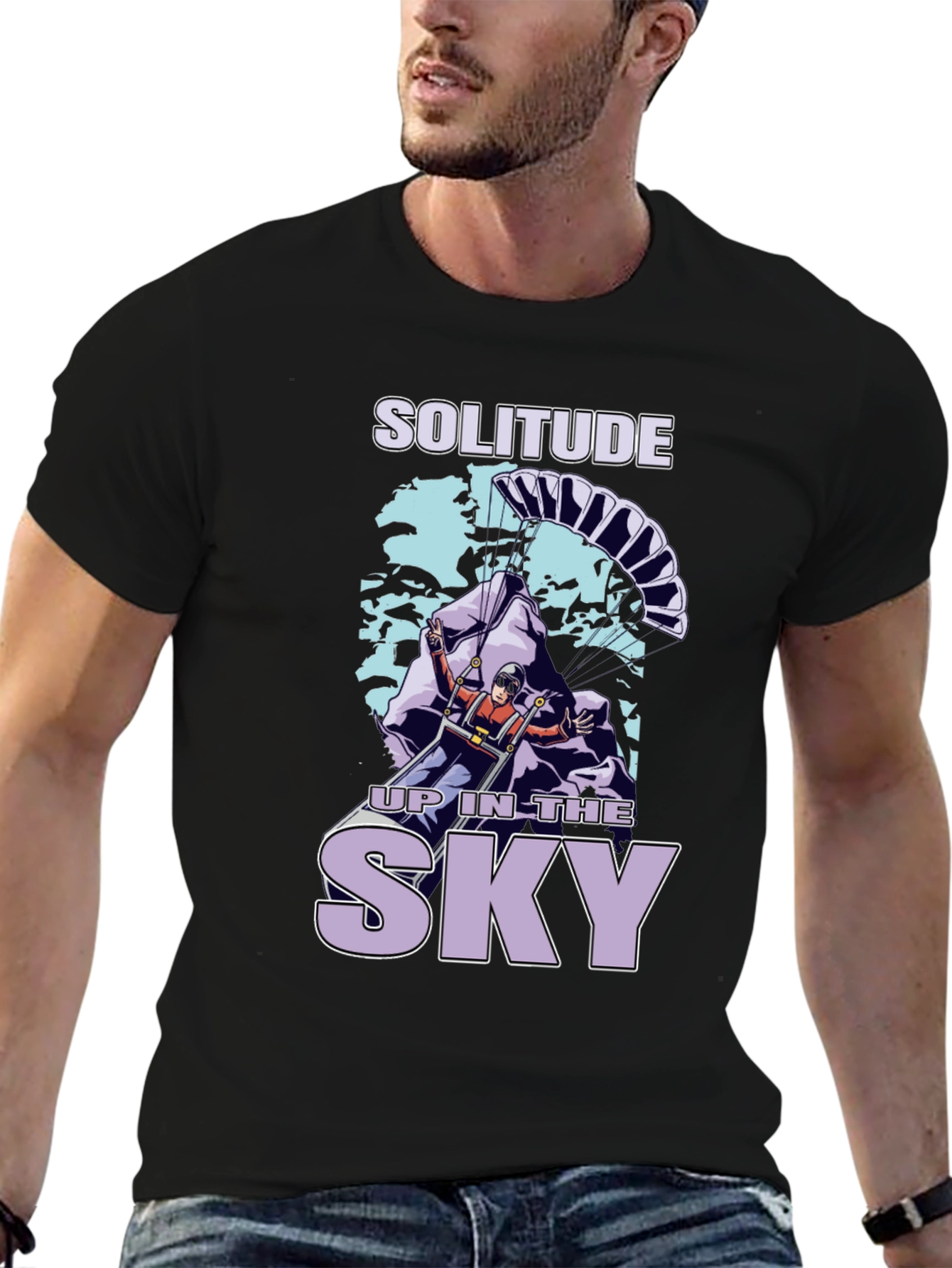 Solitude in the Sky Black T-Shirt