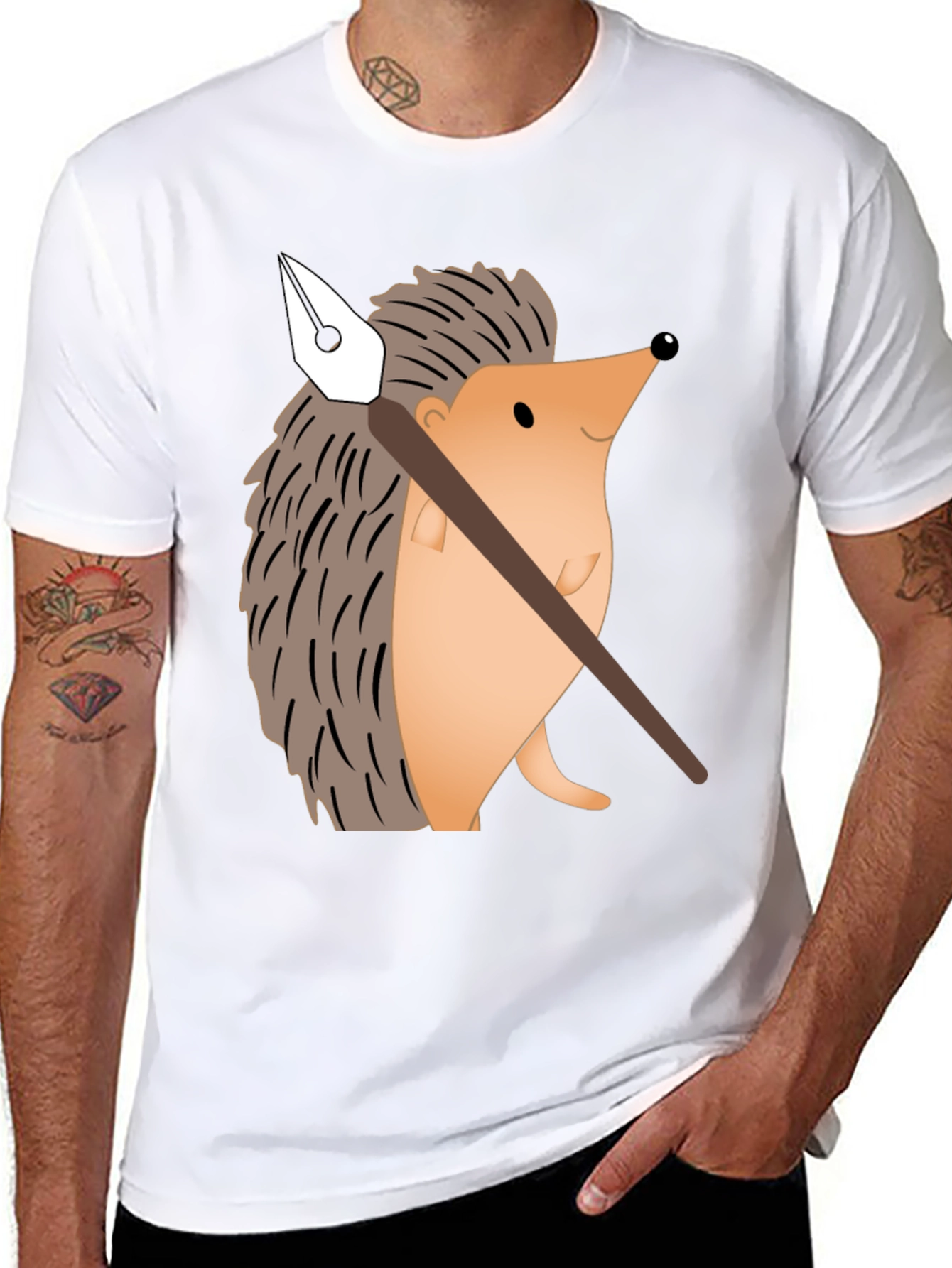 Hedgehog Artist Graphic T-Shirt