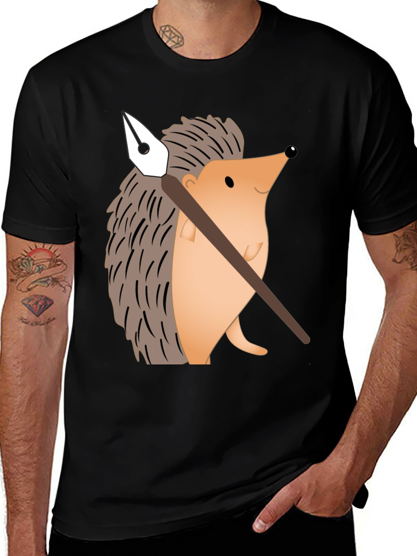 Hedgehog Artist Graphic T-Shirt