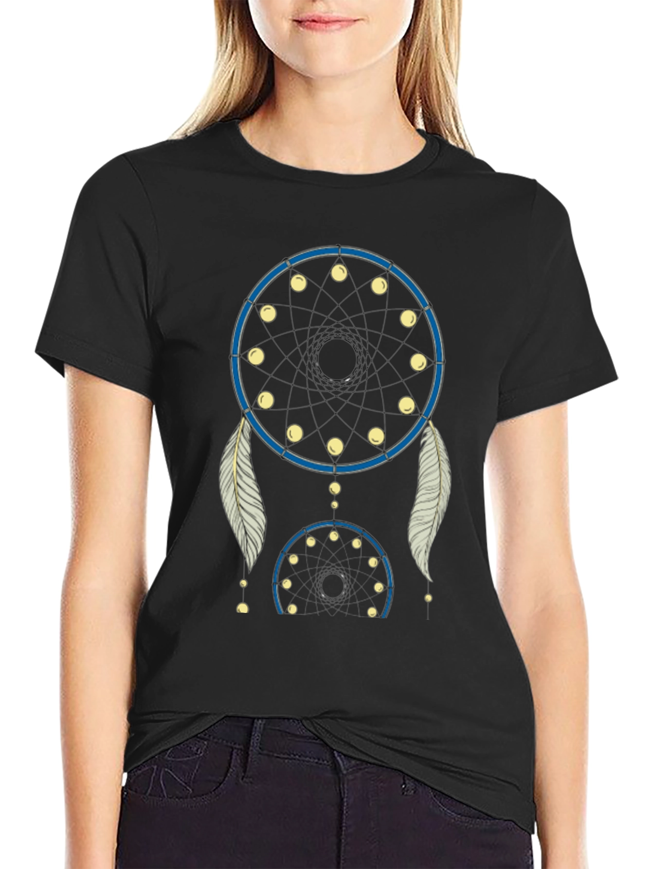 Dream Catcher Graphic Tee - Black Casual Shirt
