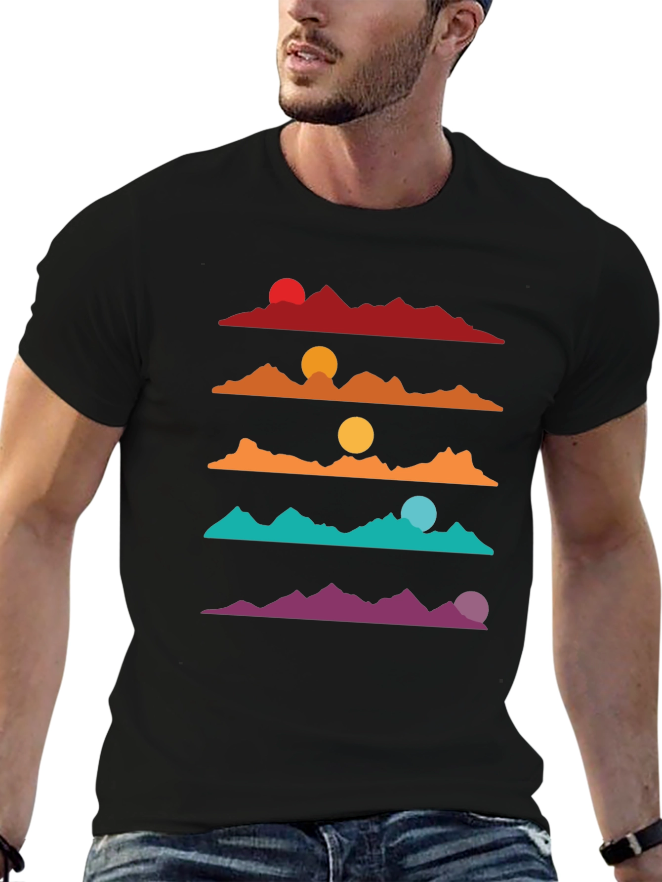 Retro Mountain Sunset T-Shirt