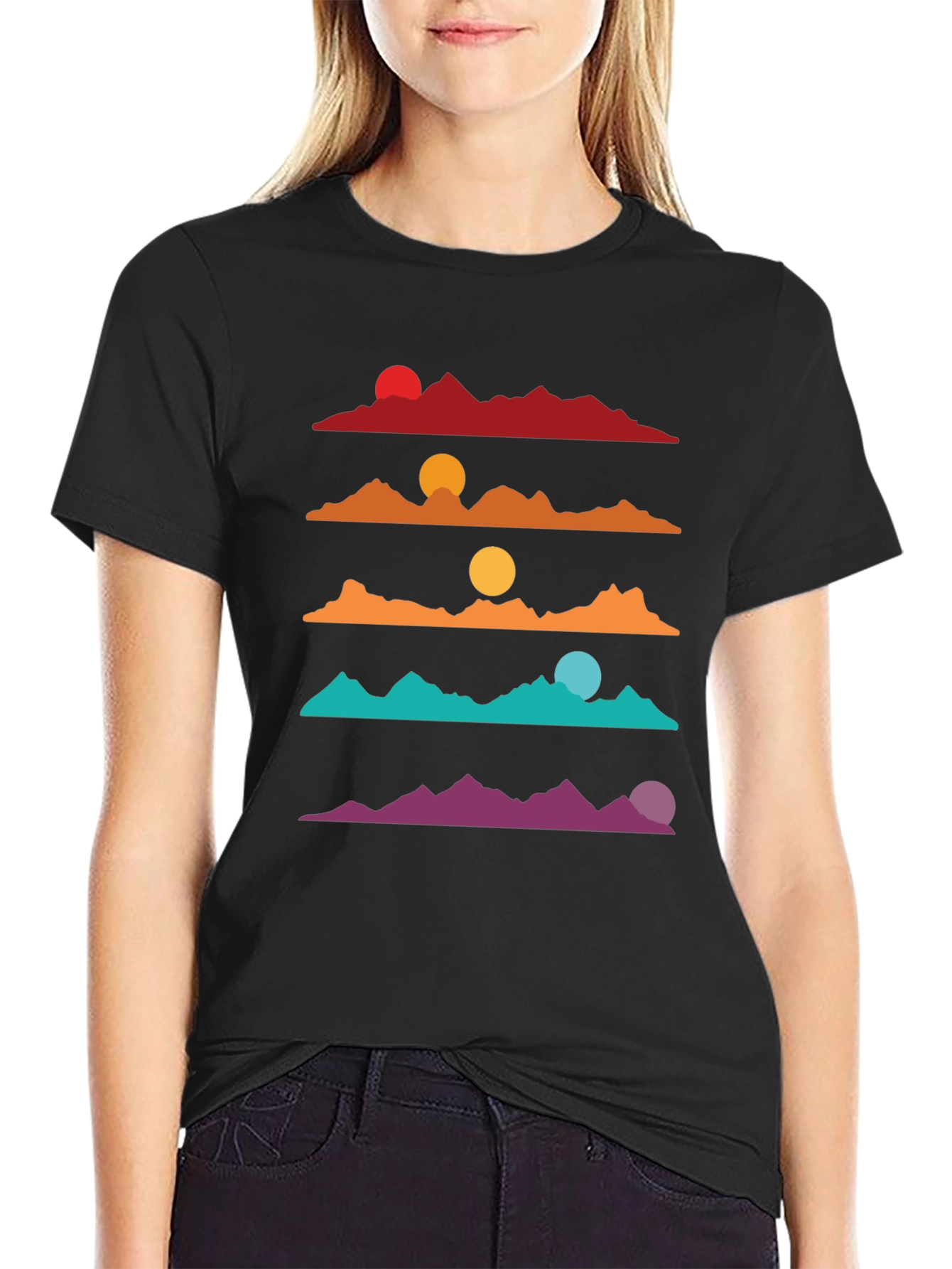 Retro Mountain Sunset T-Shirt