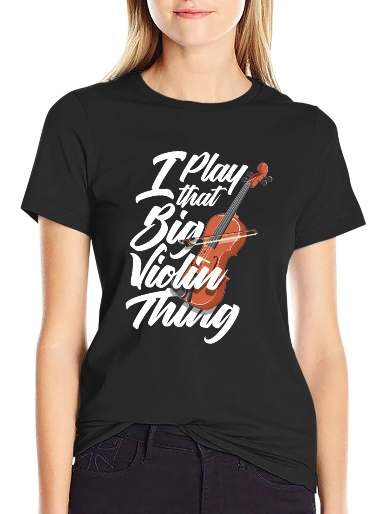 I Play That Big Violin Thing Black T-Shirt