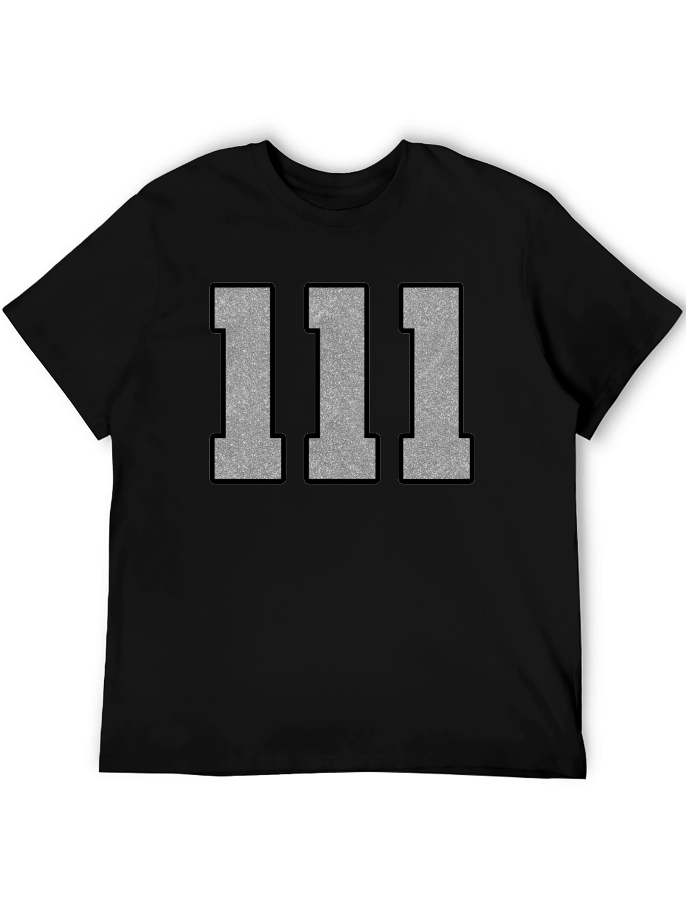 111 Graphic Tee - Black Cotton Casual T-Shirt
