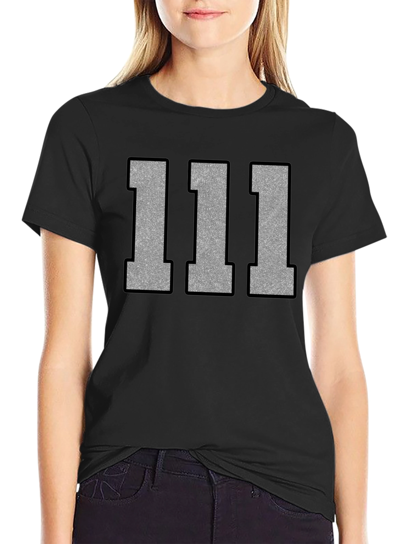 111 Graphic Tee - Black Cotton Casual T-Shirt