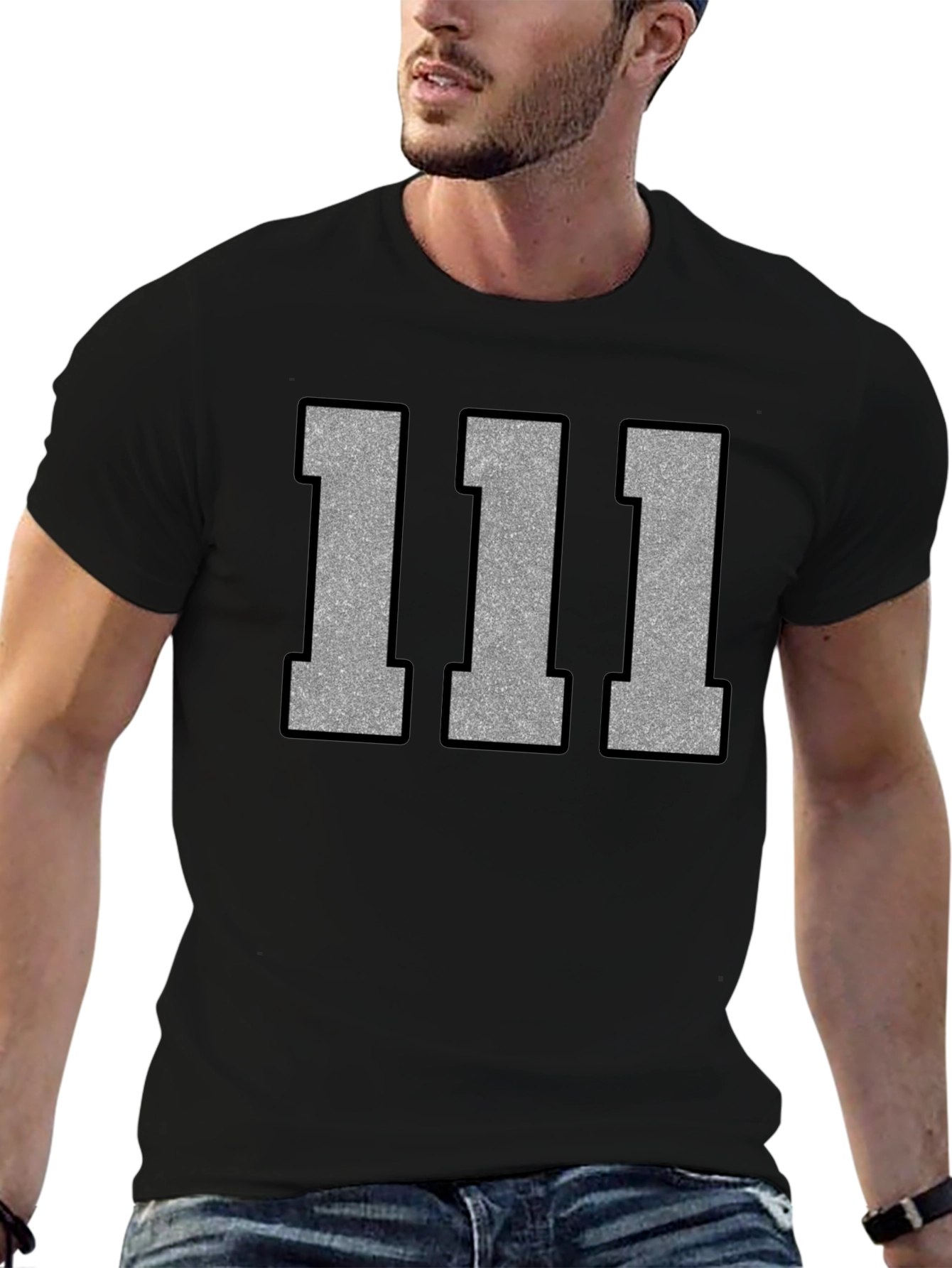 111 Graphic Tee - Black Cotton Casual T-Shirt