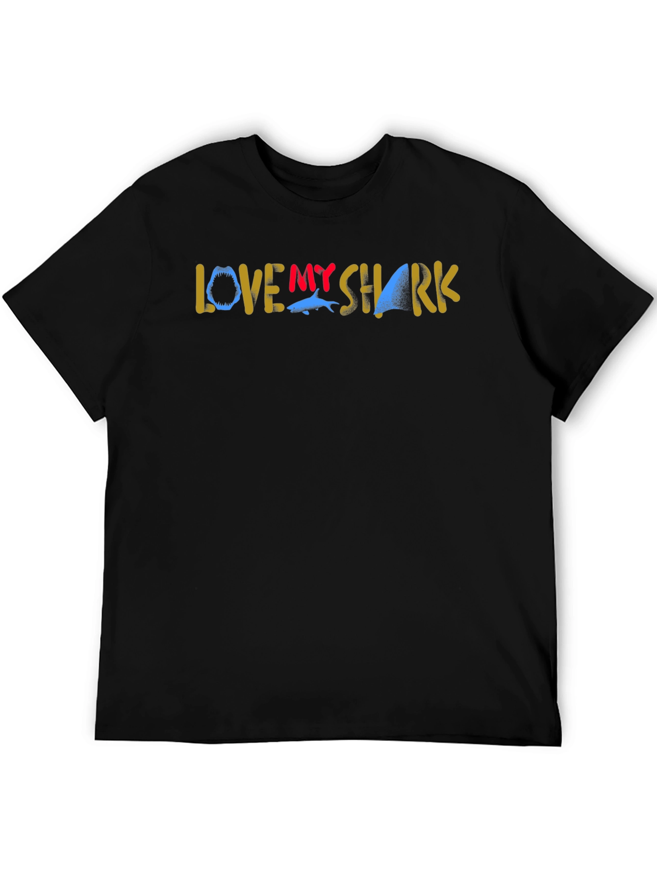 Love My Shark Graphic T-Shirt - Black