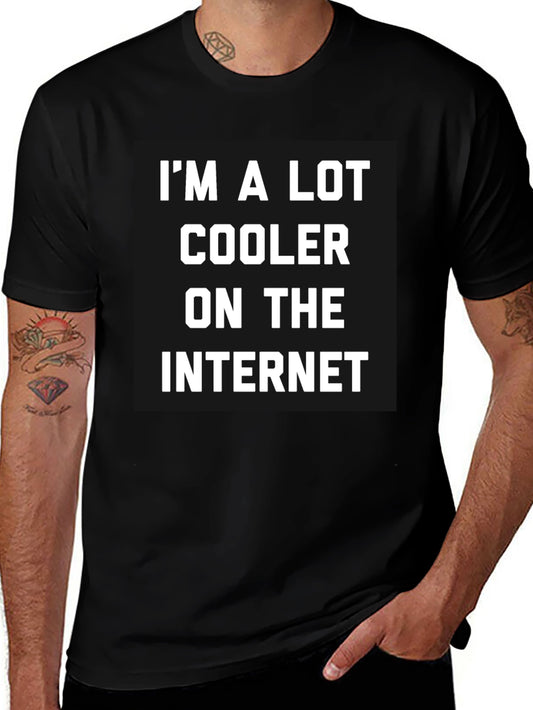 Cooler On The Internet Graphic Tee - Black Cotton T-Shirt