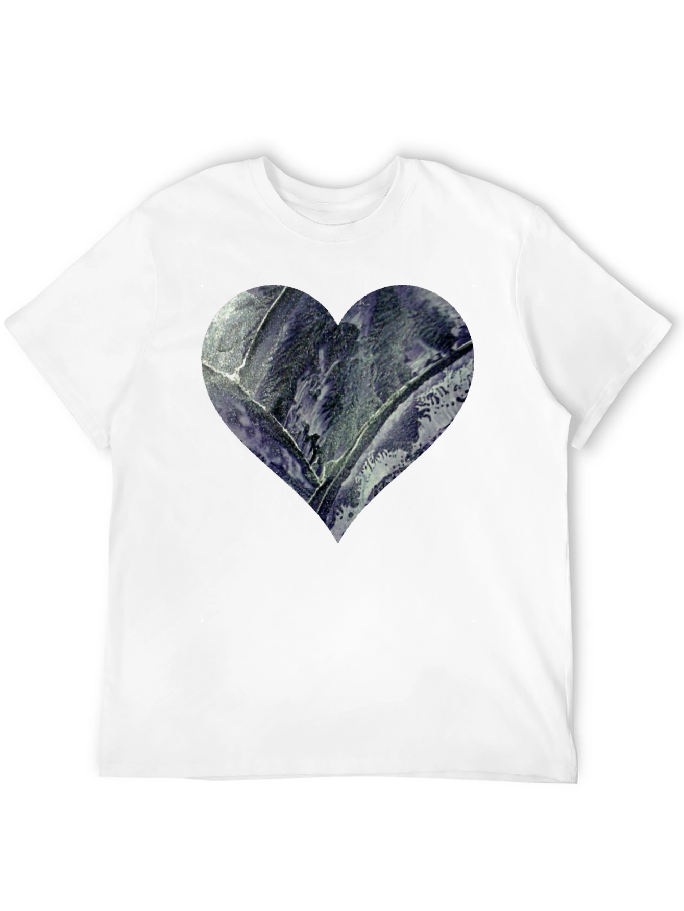 Heart Print Mens Black T-Shirt