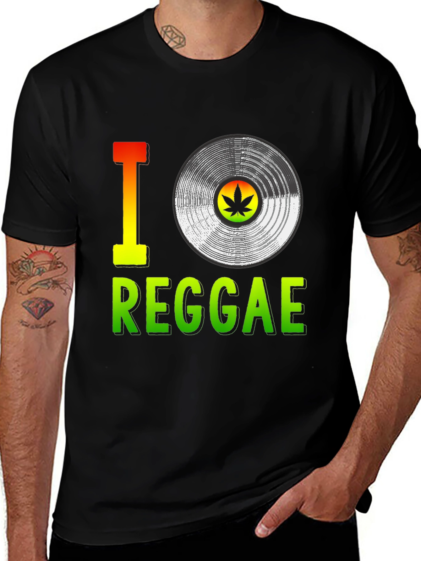 I Love Reggae T-Shirt Vinyl Graphic Tee