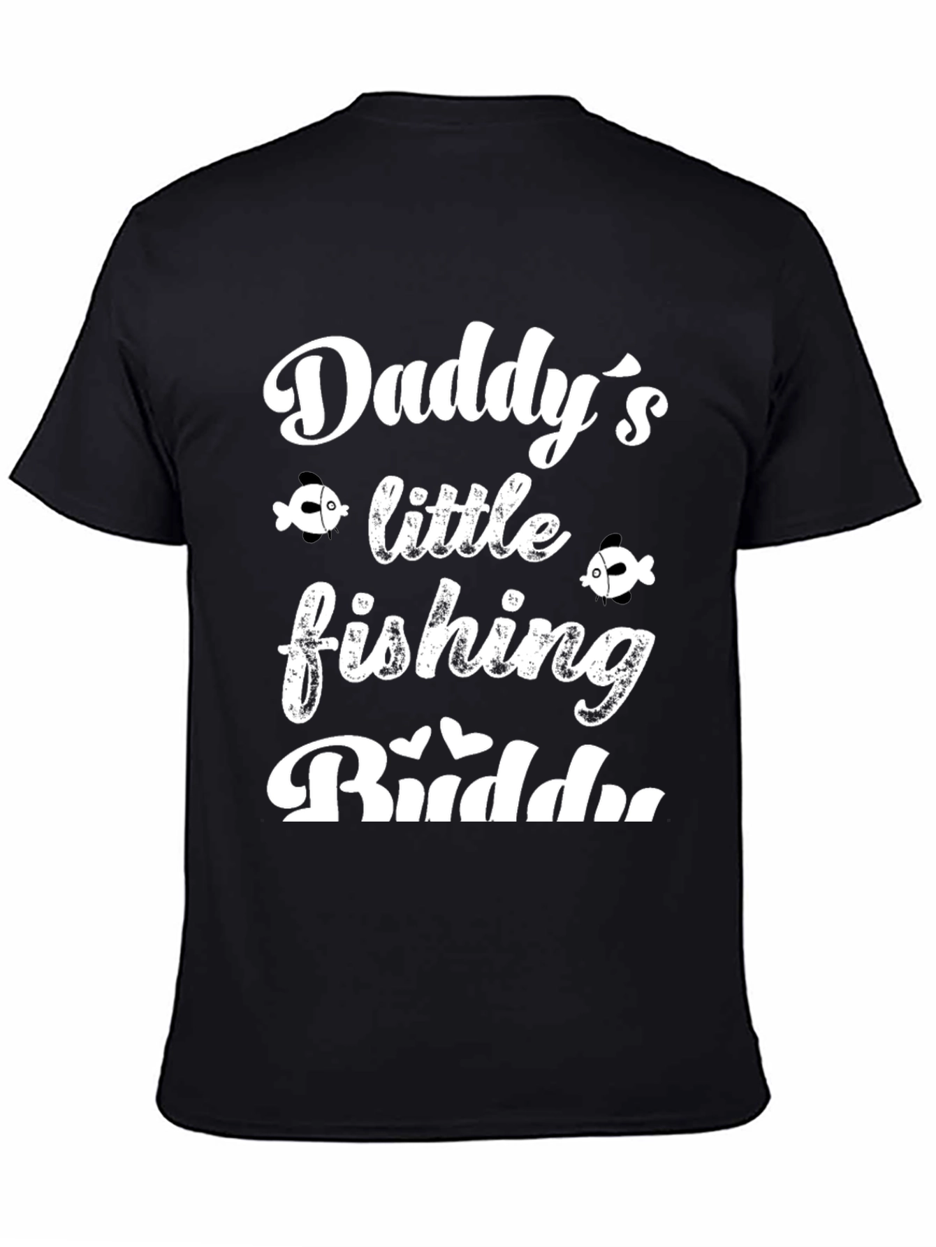 Daddys Little Fishing Buddy Black Graphic Tee