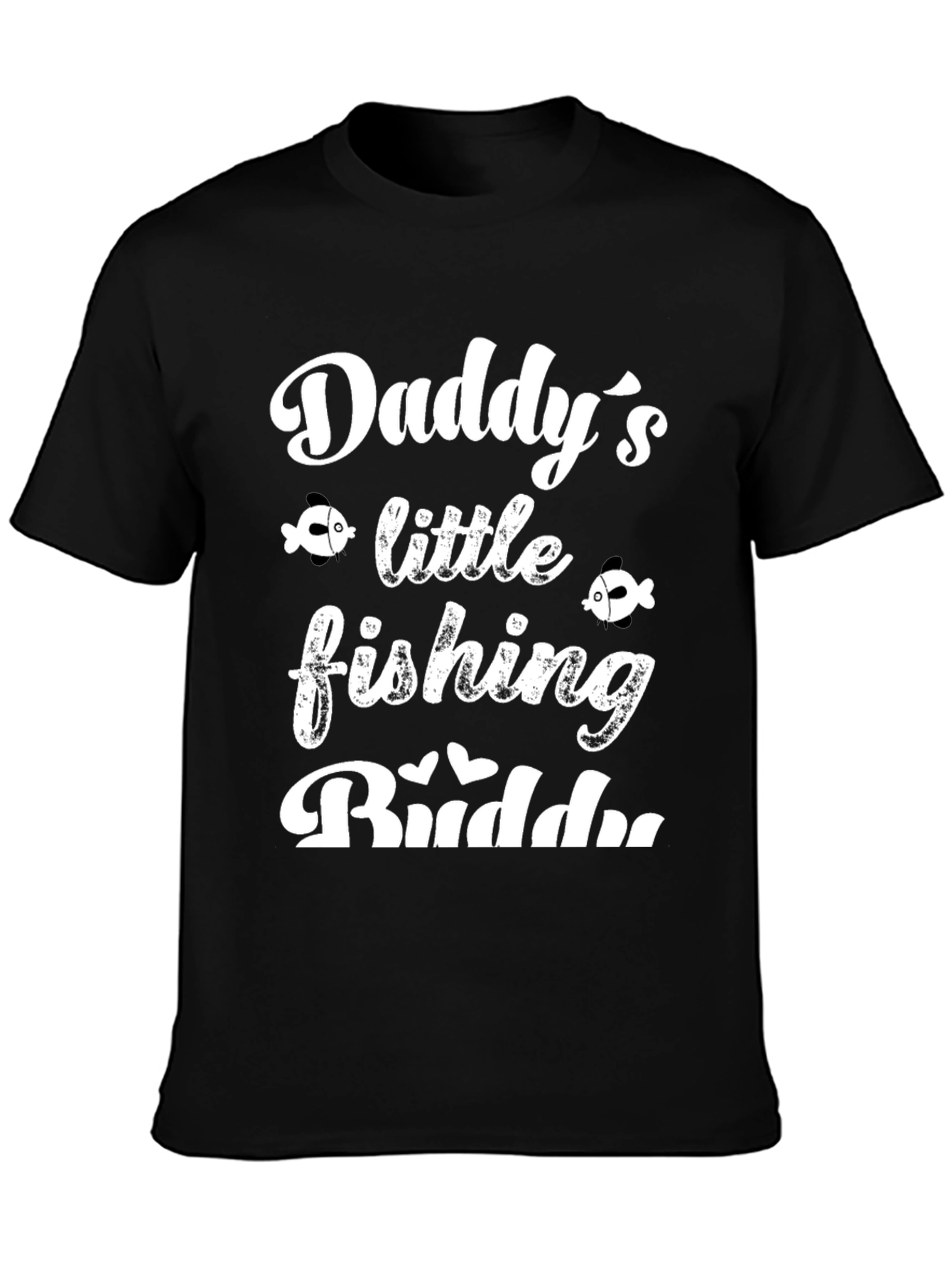Daddys Little Fishing Buddy Black Graphic Tee