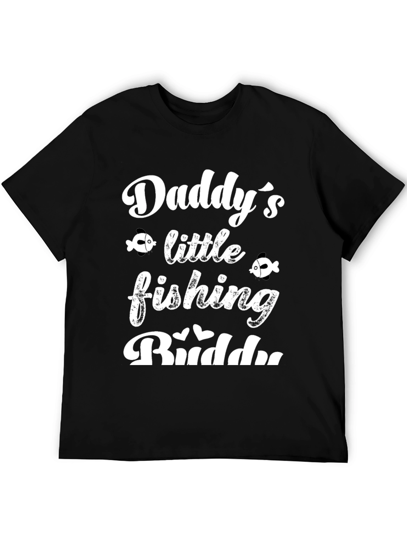 Daddys Little Fishing Buddy Black Graphic Tee