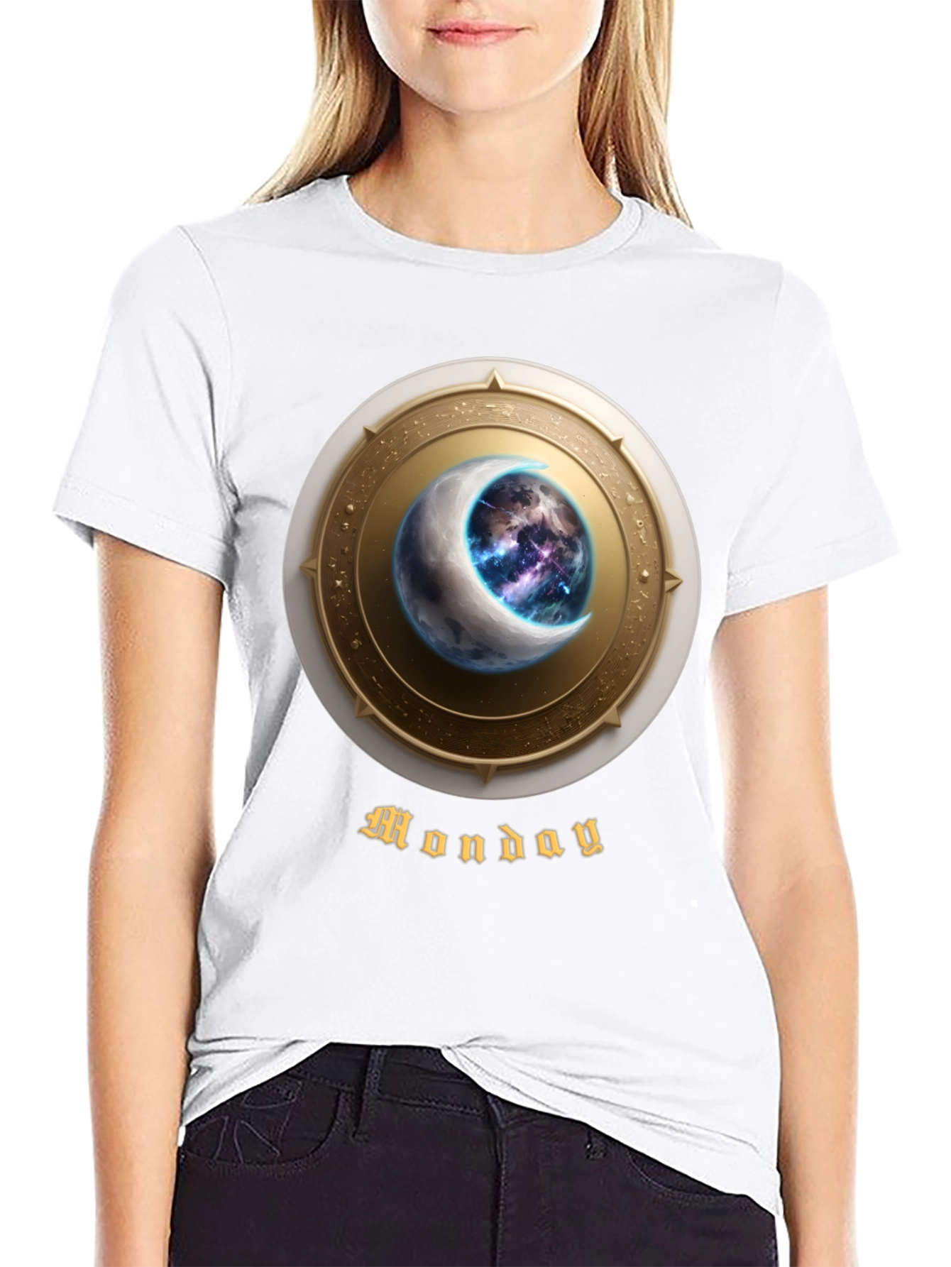 Monday Moon Graphic T-Shirt - Celestial Design