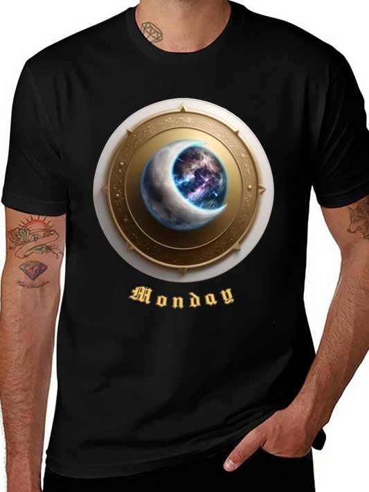 Monday Moon Graphic T-Shirt - Celestial Design