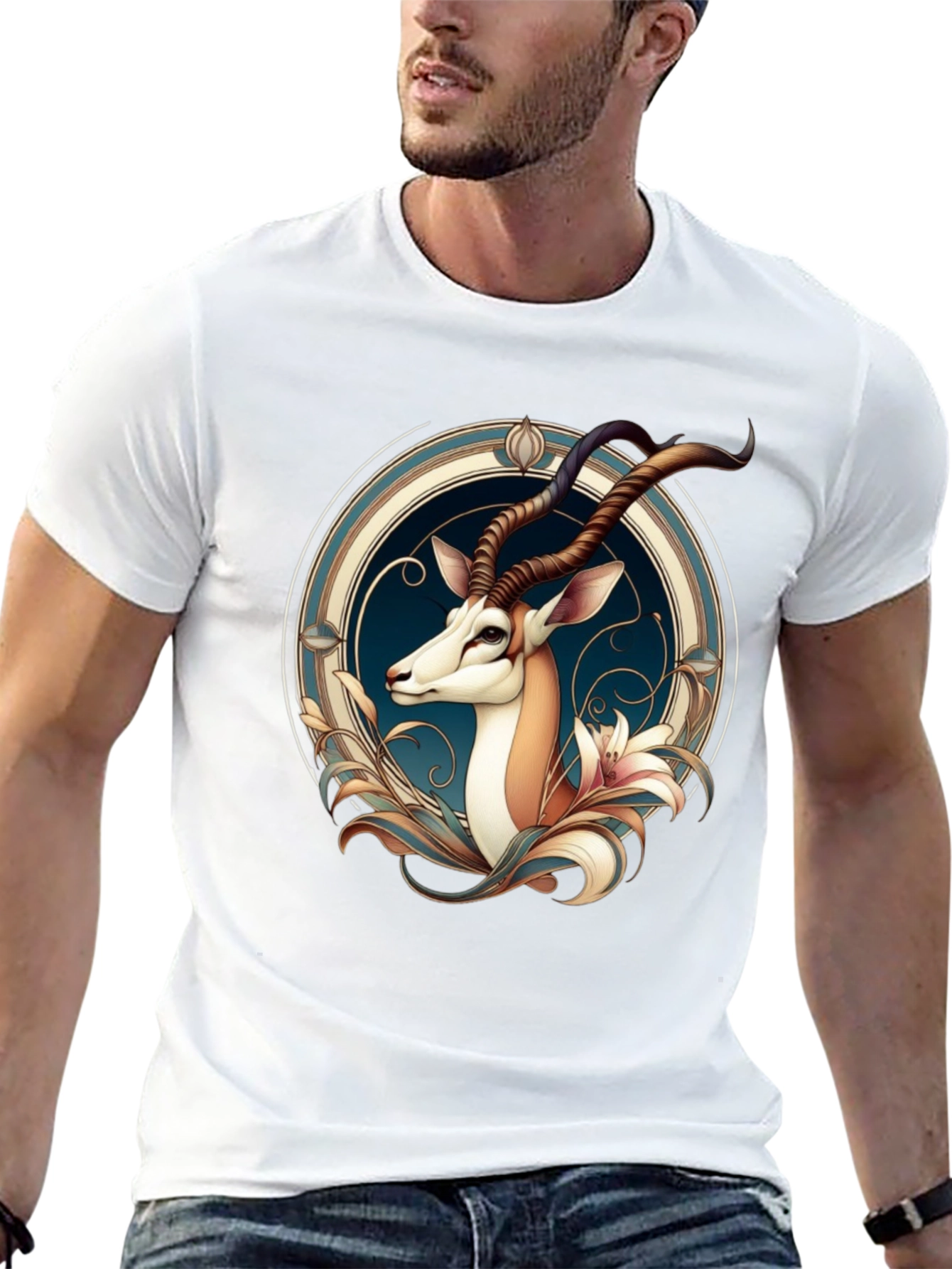Gazelle Graphic Tee - Unique Artistic Design