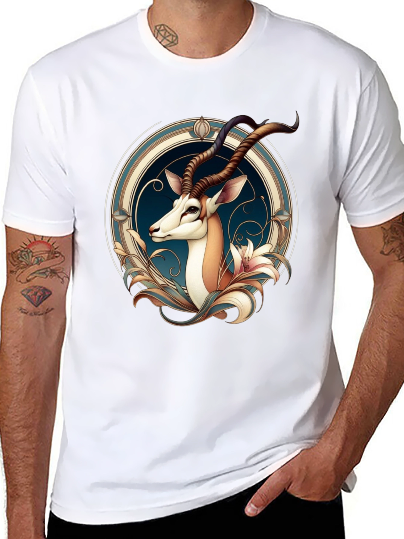 Gazelle Graphic Tee - Unique Artistic Design