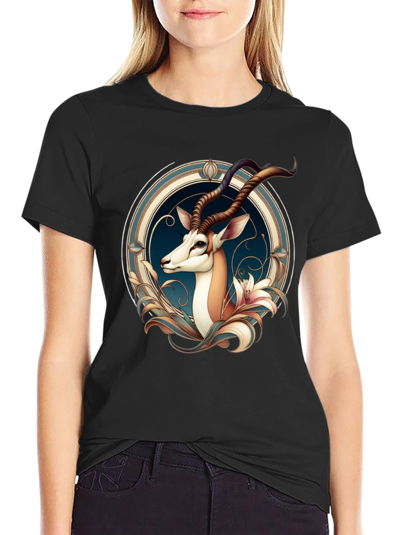Gazelle Graphic Tee - Unique Artistic Design