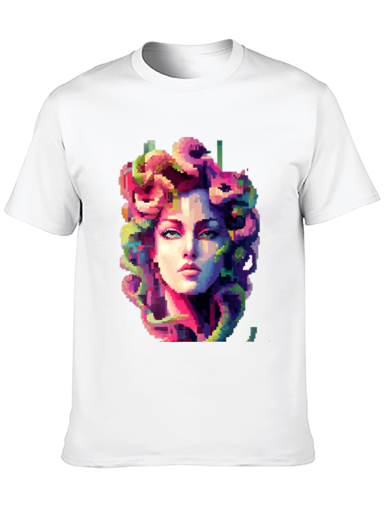 Medusa Pixel Art Graphic Tee