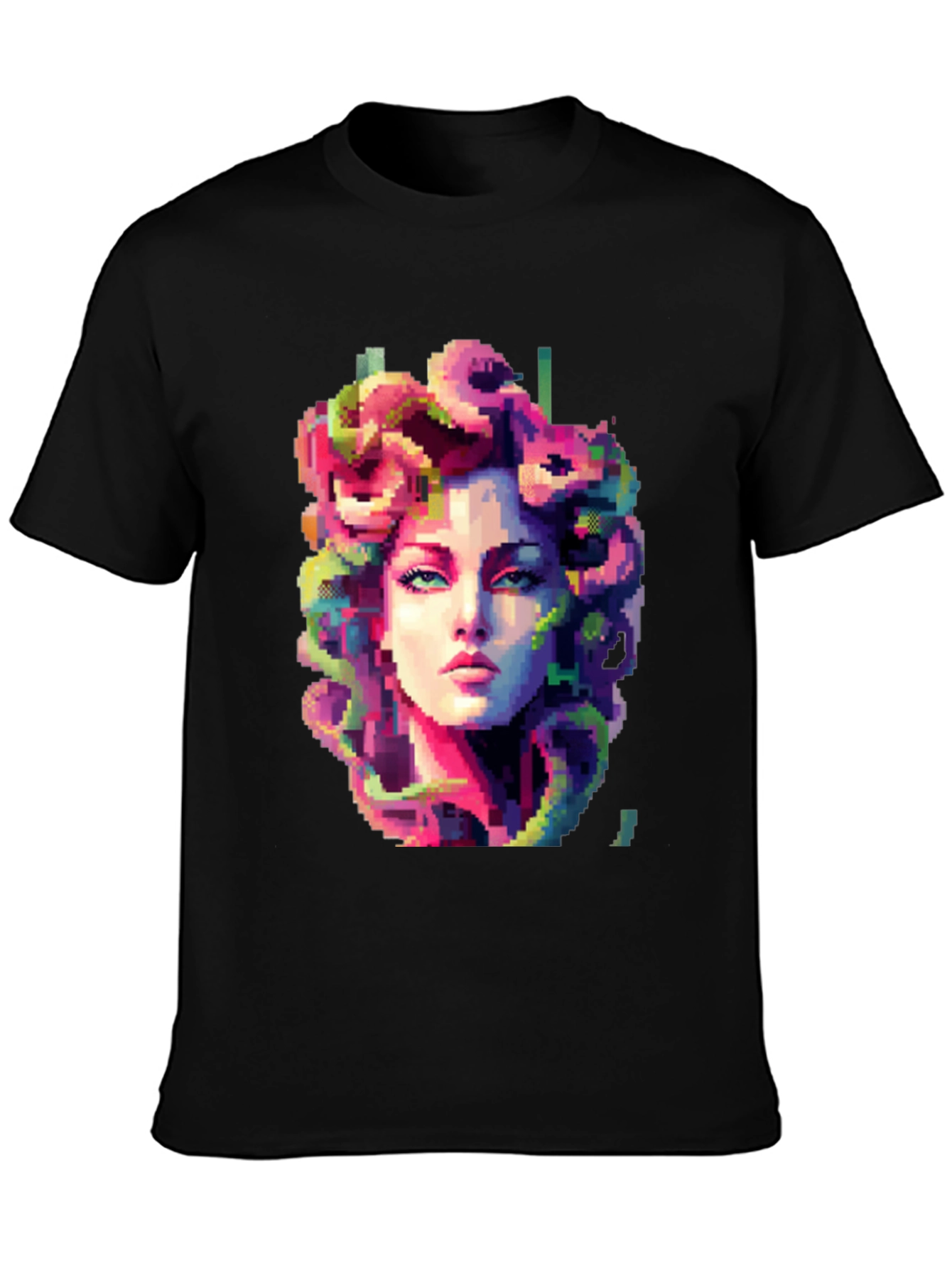 Medusa Pixel Art Graphic Tee
