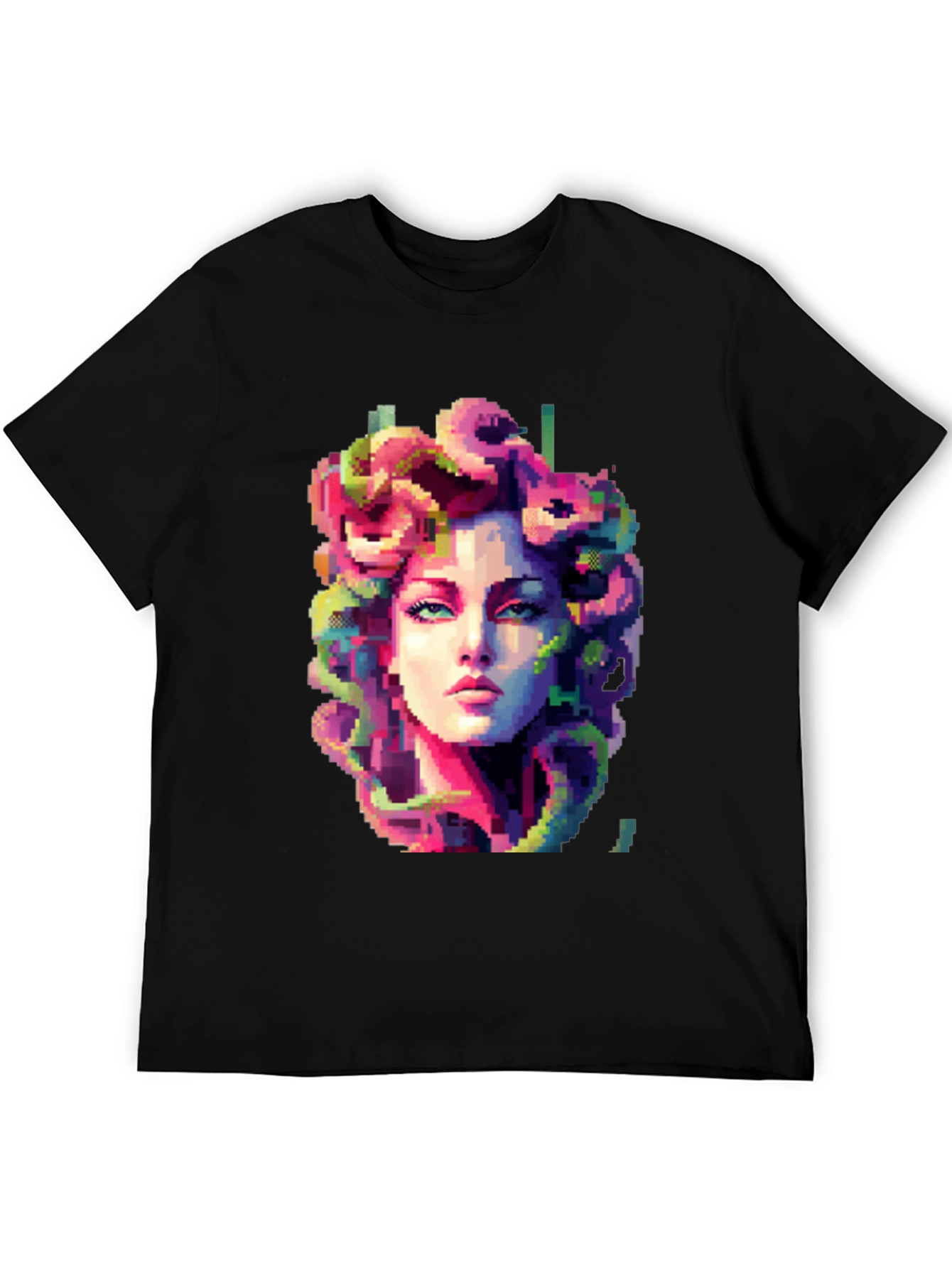 Medusa Pixel Art Graphic Tee