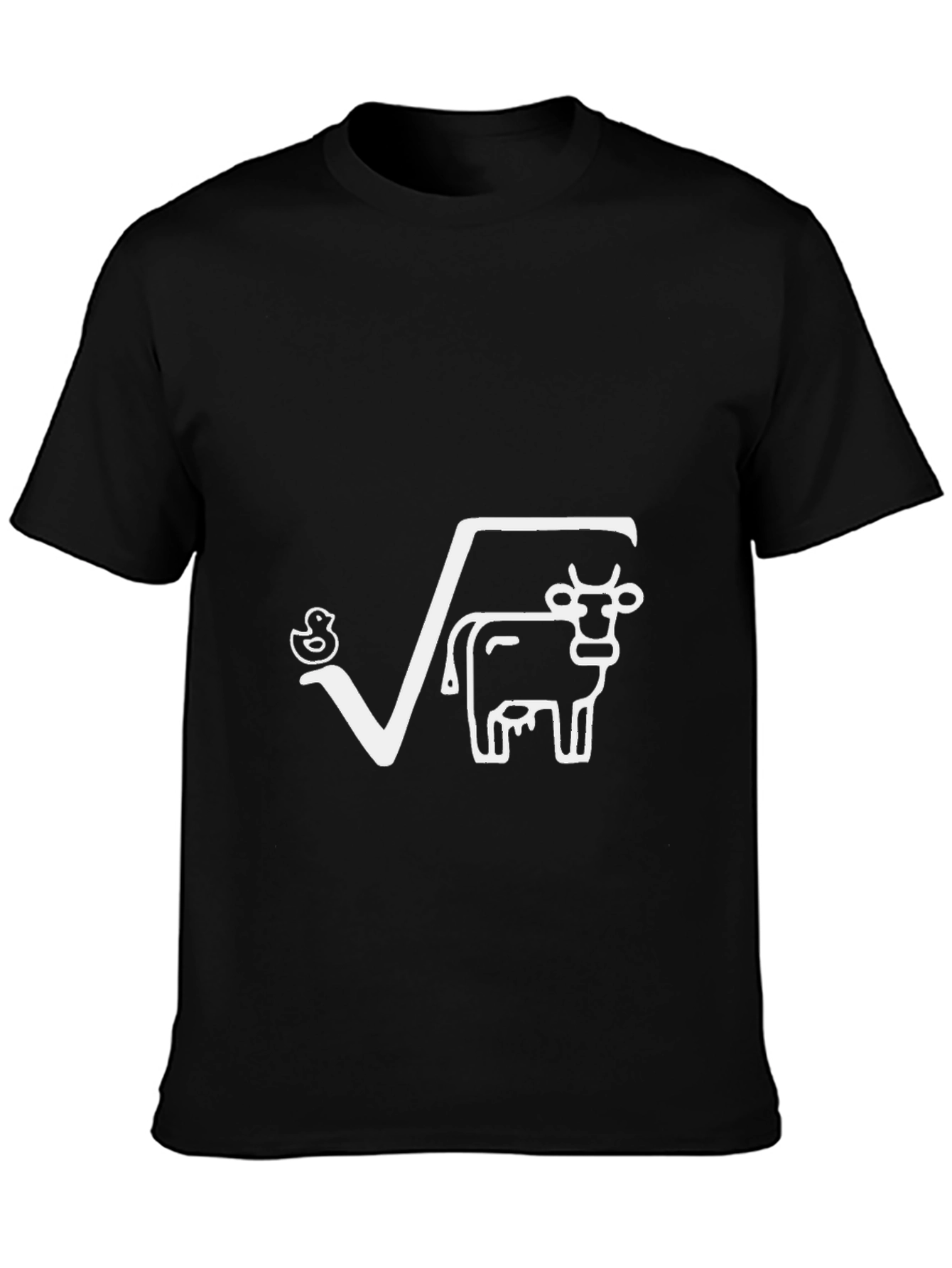 Duck and Cow Square Root T-Shirt Funny Math Tee