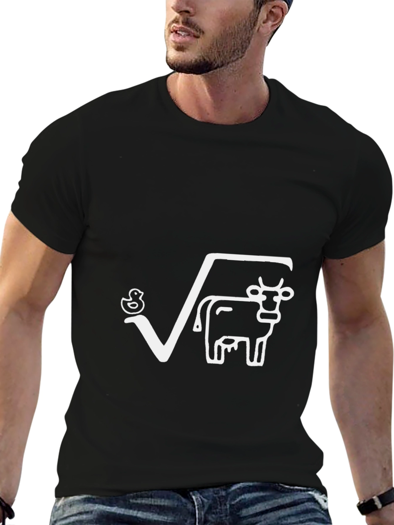 Duck and Cow Square Root T-Shirt Funny Math Tee