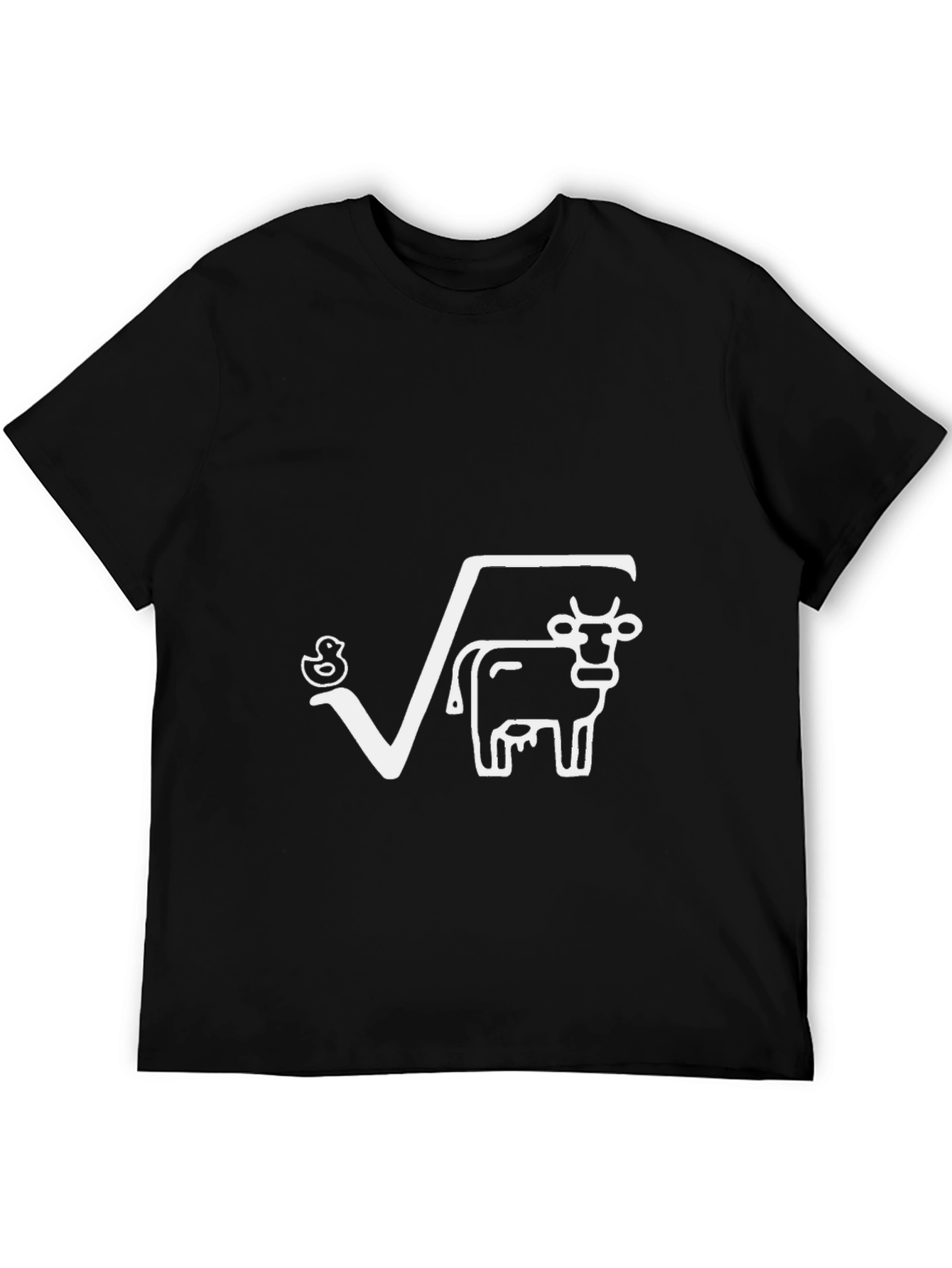 Duck and Cow Square Root T-Shirt Funny Math Tee