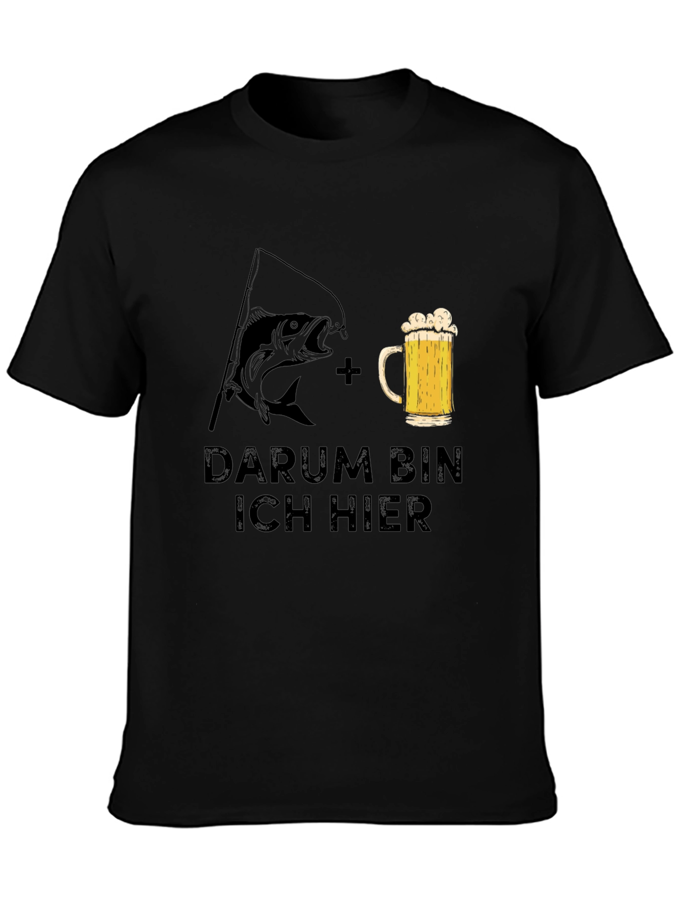 Fishing & Beer T-Shirt - Darum Bin Ich Hier