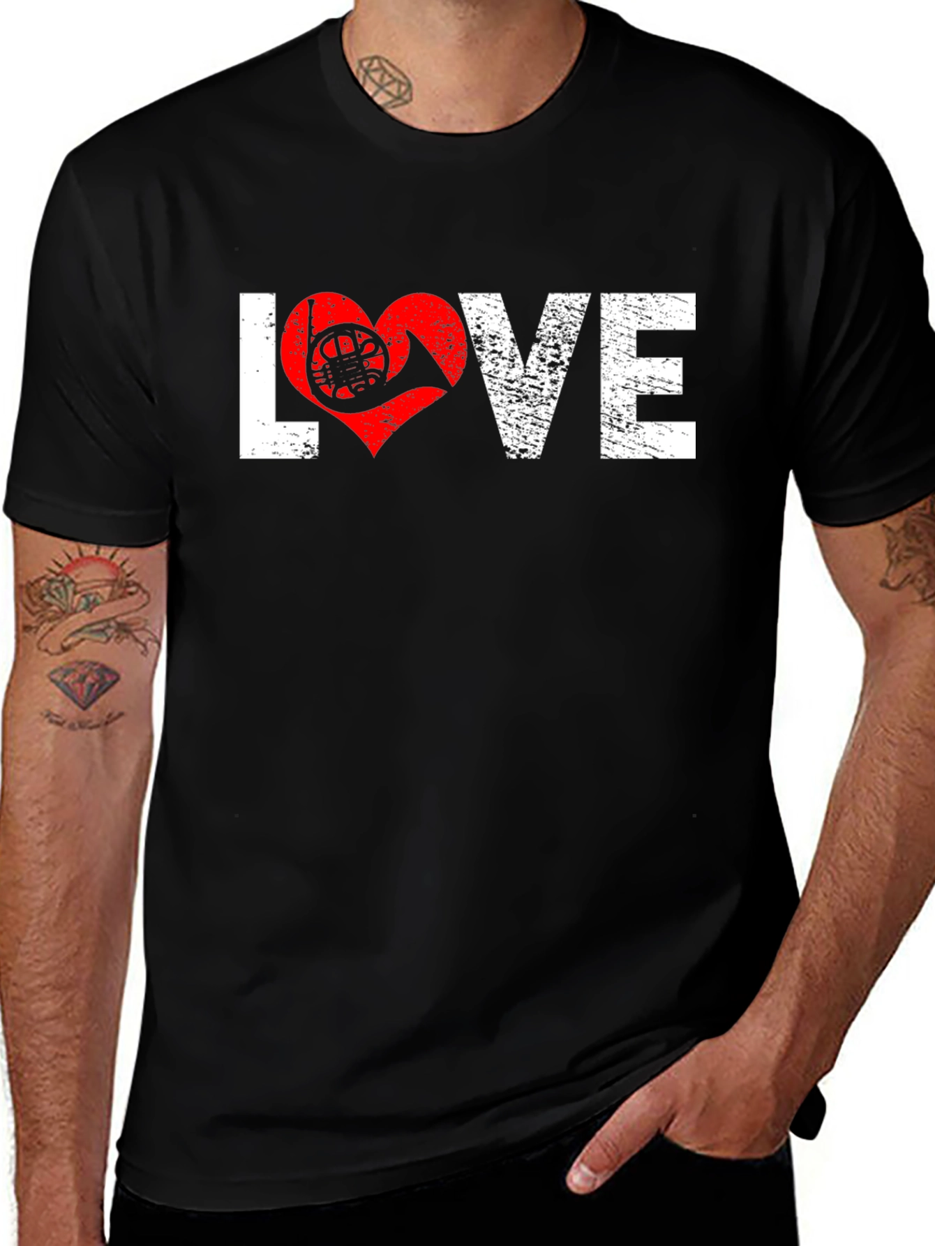 Love French Horn T-Shirt - Music Lover Tee