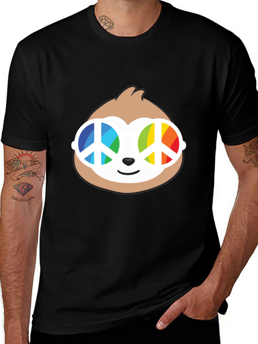 Sloth with Peace Sign Sunglasses T-Shirt